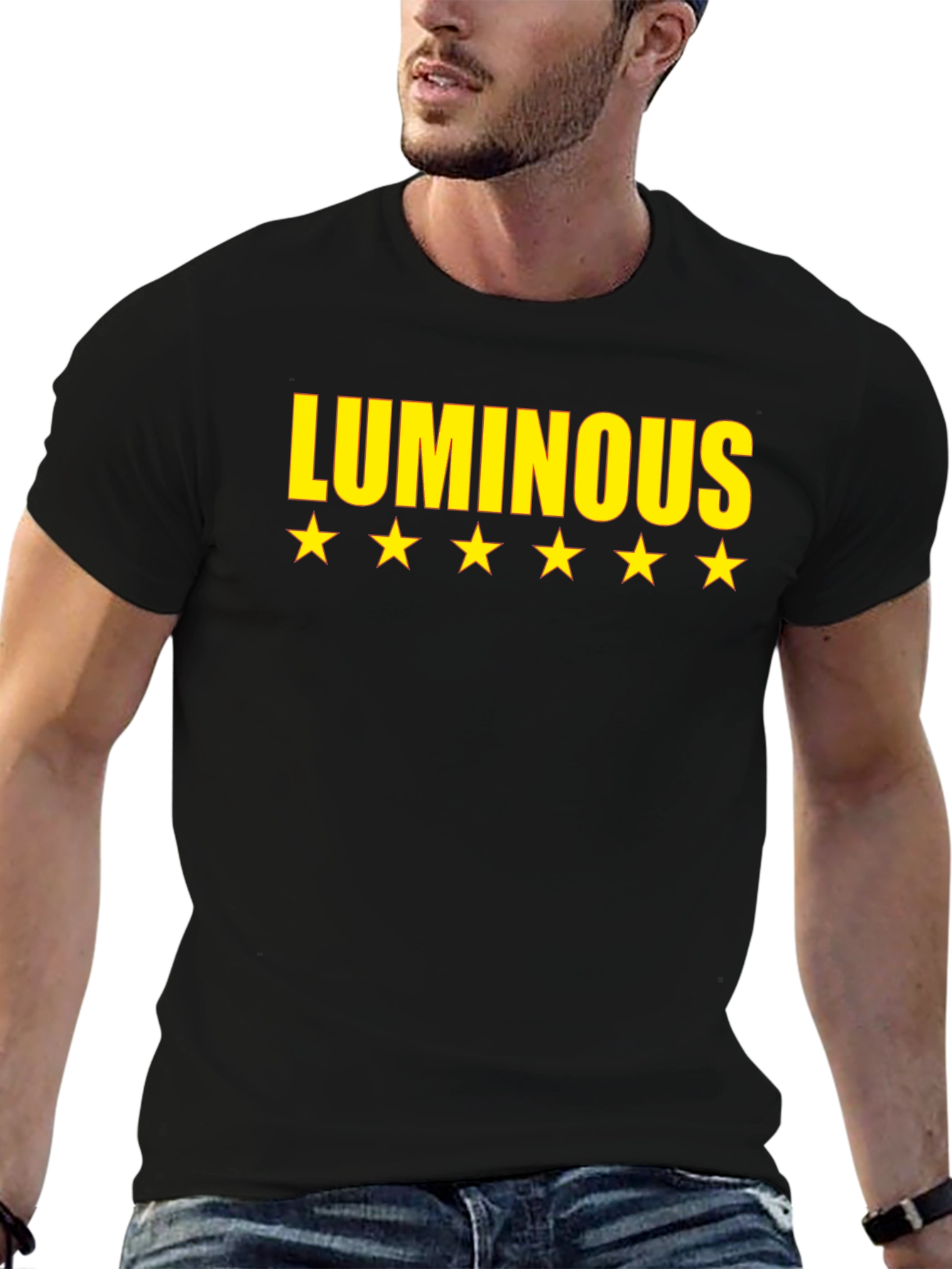 Camiseta Negra Luminous con Estrellas