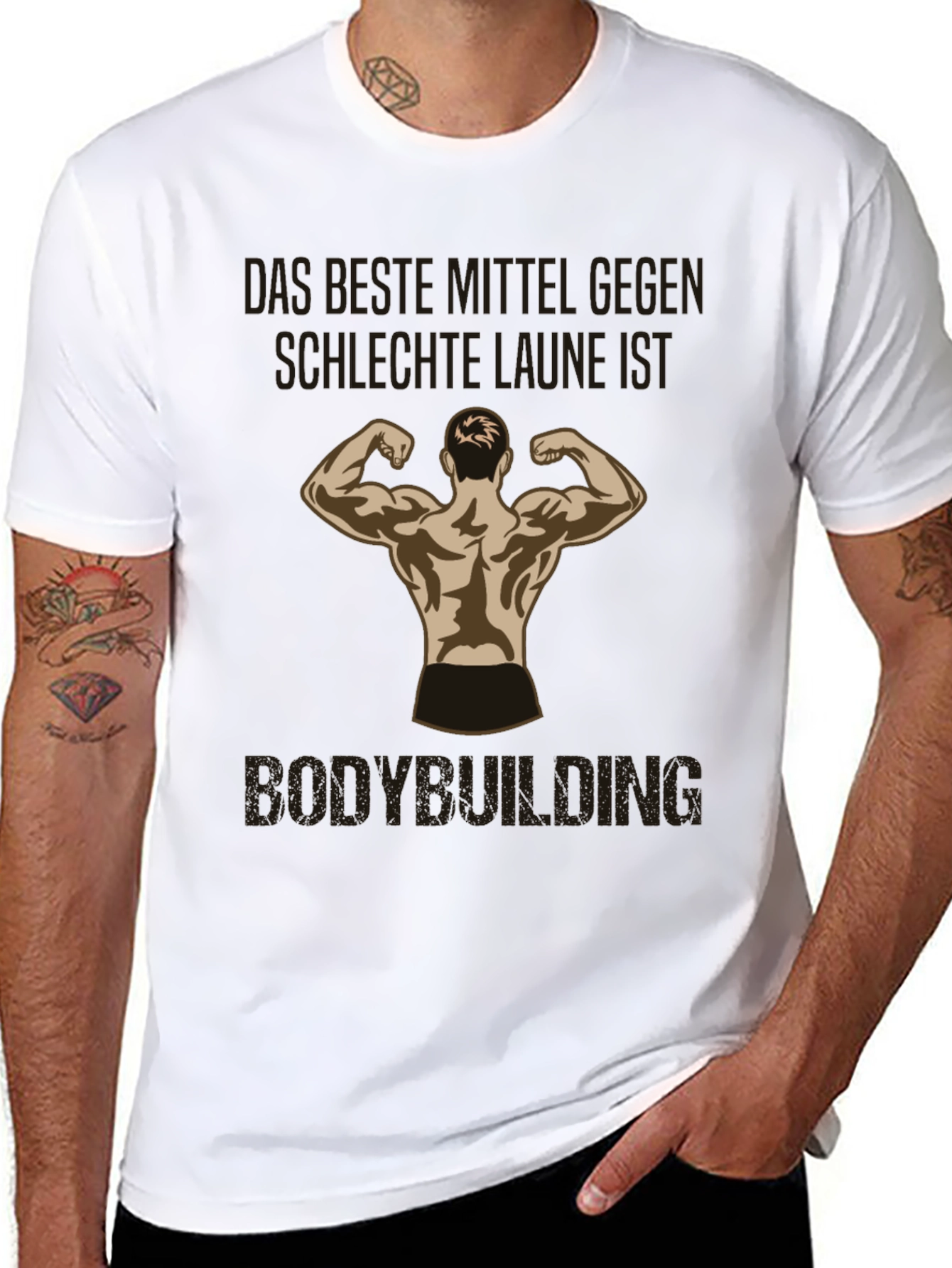 Camiseta Negra Bodybuilding Buena Onda