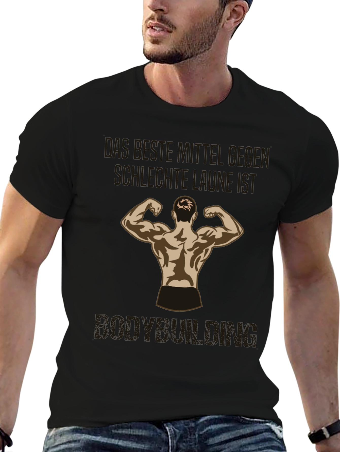 Camiseta Negra Bodybuilding Buena Onda