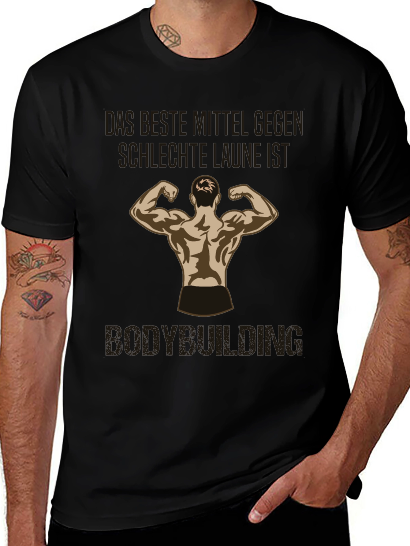 Camiseta Negra Bodybuilding Buena Onda