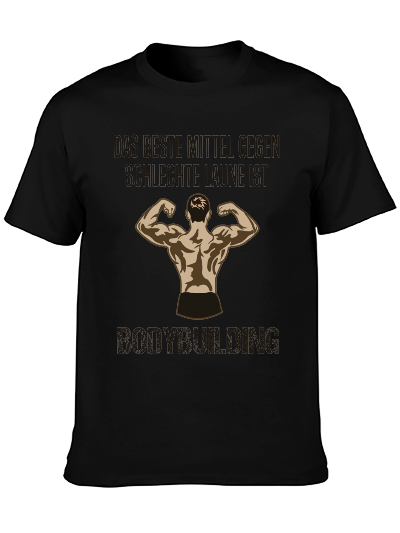 Camiseta Negra Bodybuilding Buena Onda
