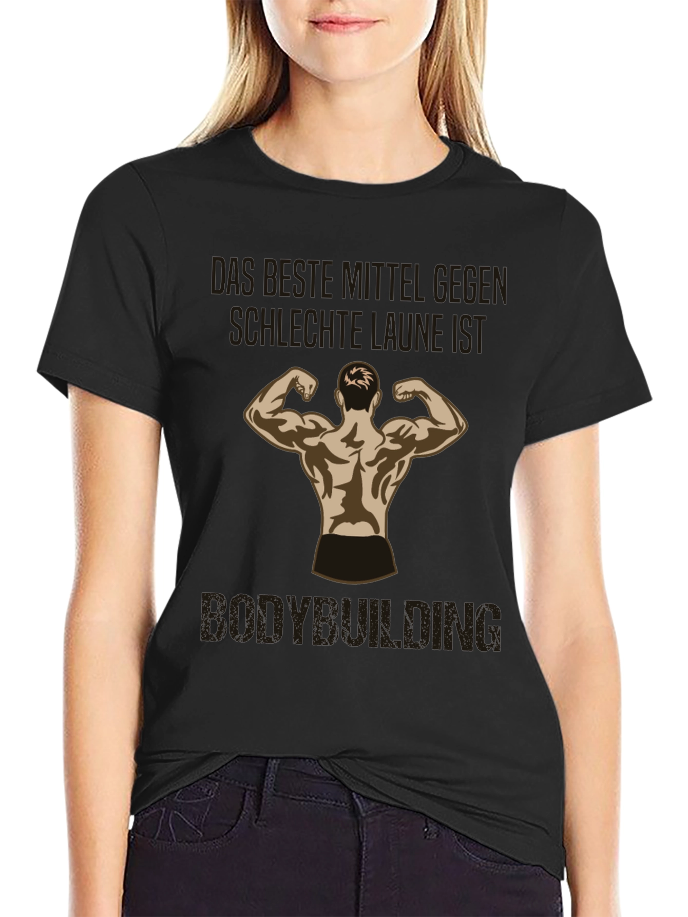 Camiseta Negra Bodybuilding Buena Onda