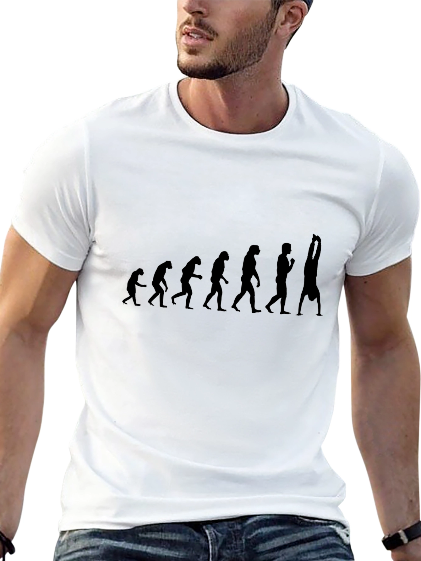 Camiseta Hombre Evolución Gimnasia Negra