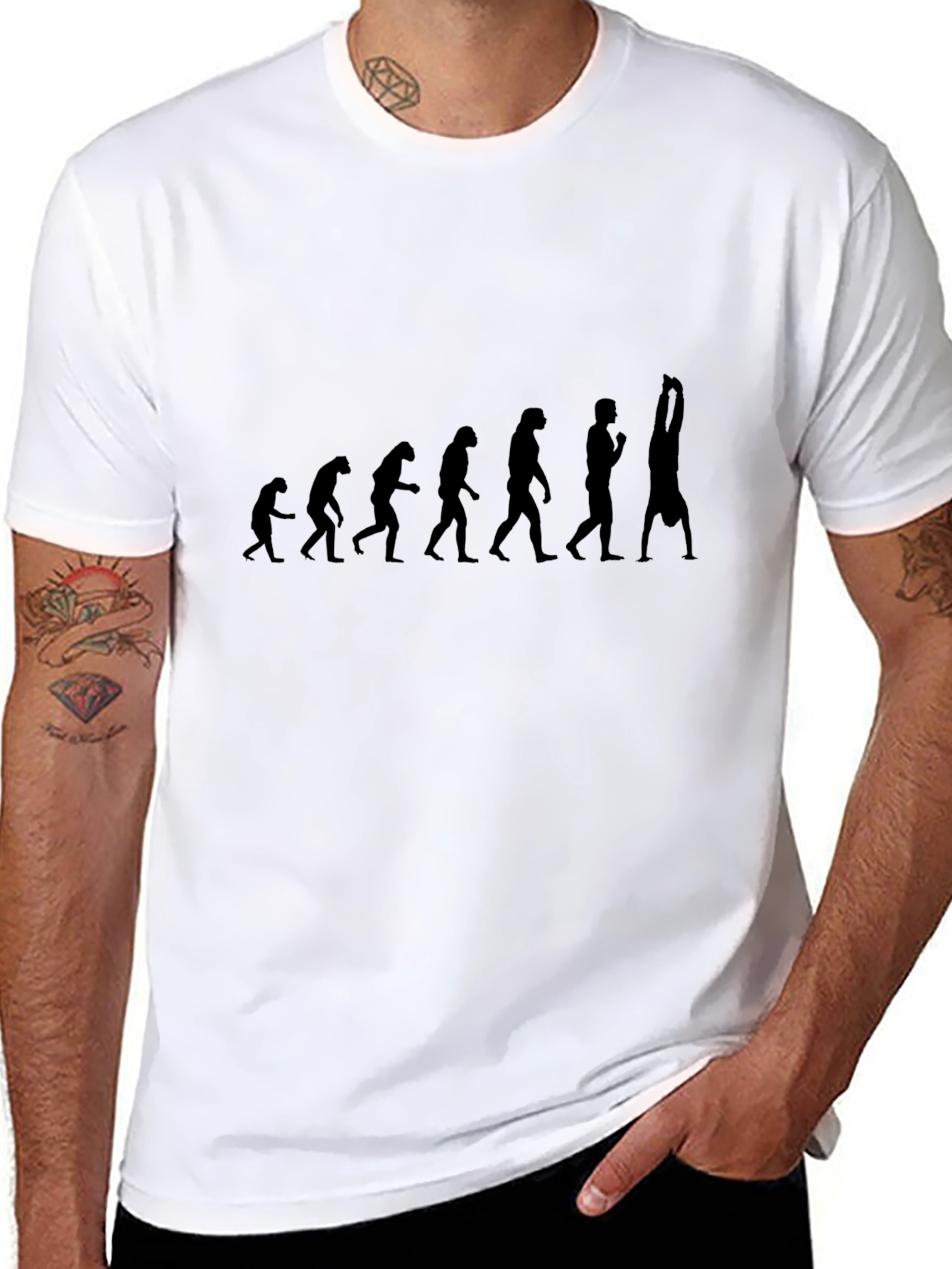 Camiseta Hombre Evolución Gimnasia Negra