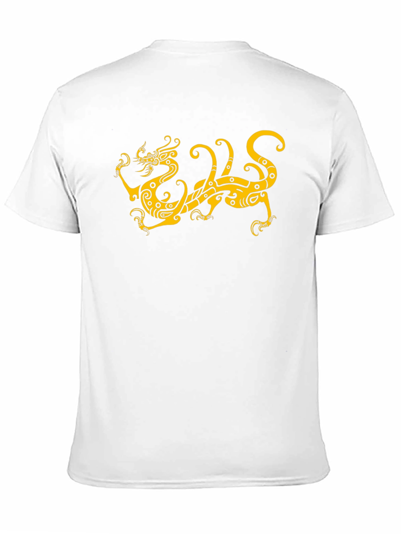 Camiseta Negra Dragón Dorado Estilizado