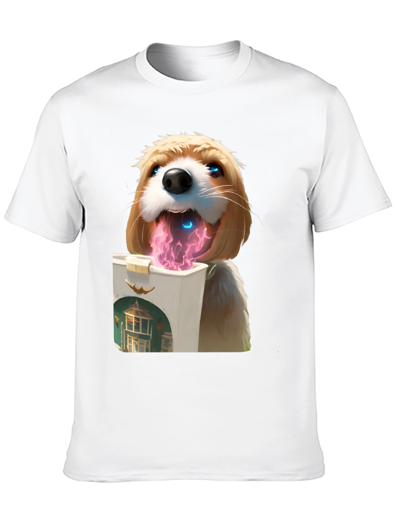 Camiseta Negra con Diseño de Perro Digital