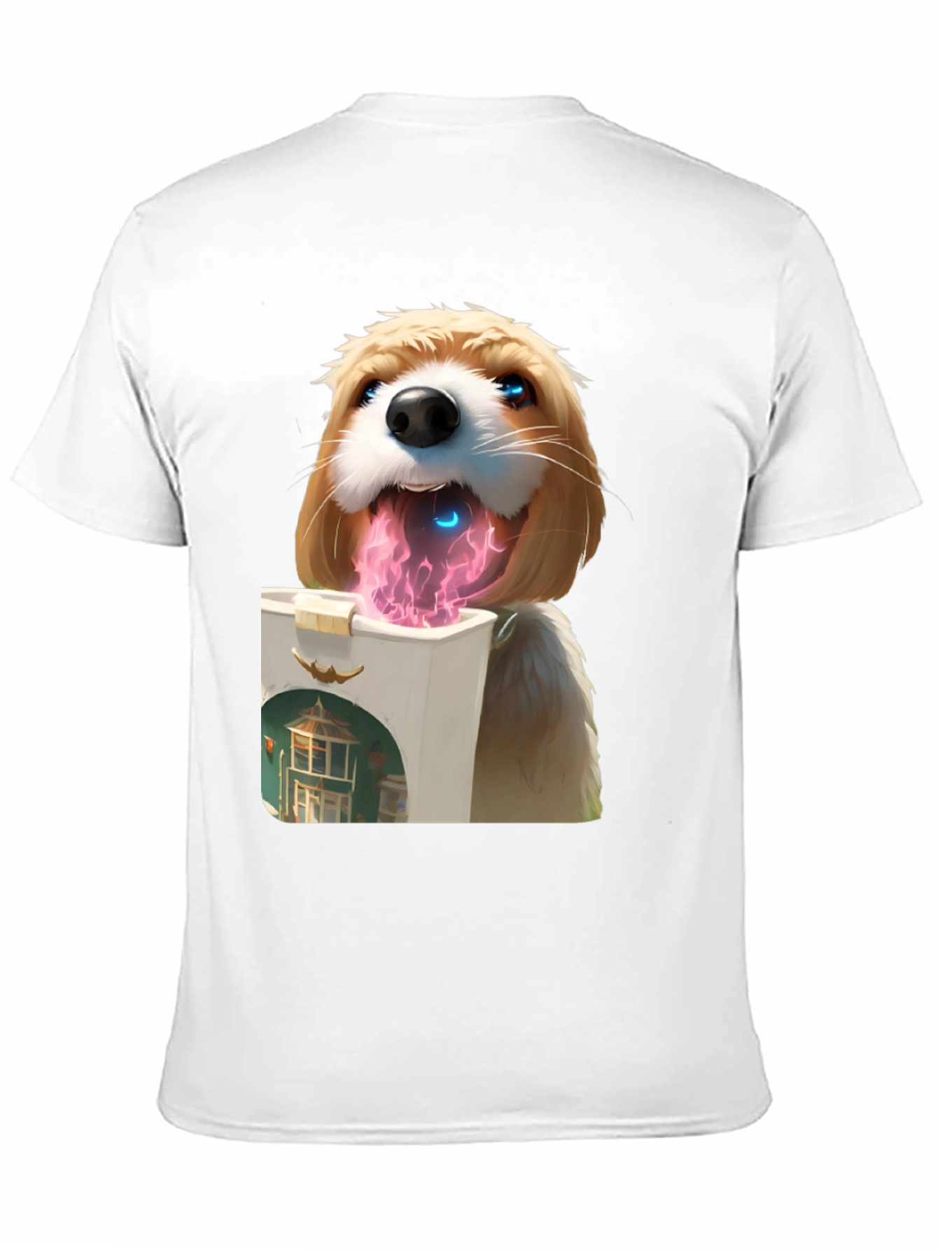 Camiseta Negra con Diseño de Perro Digital