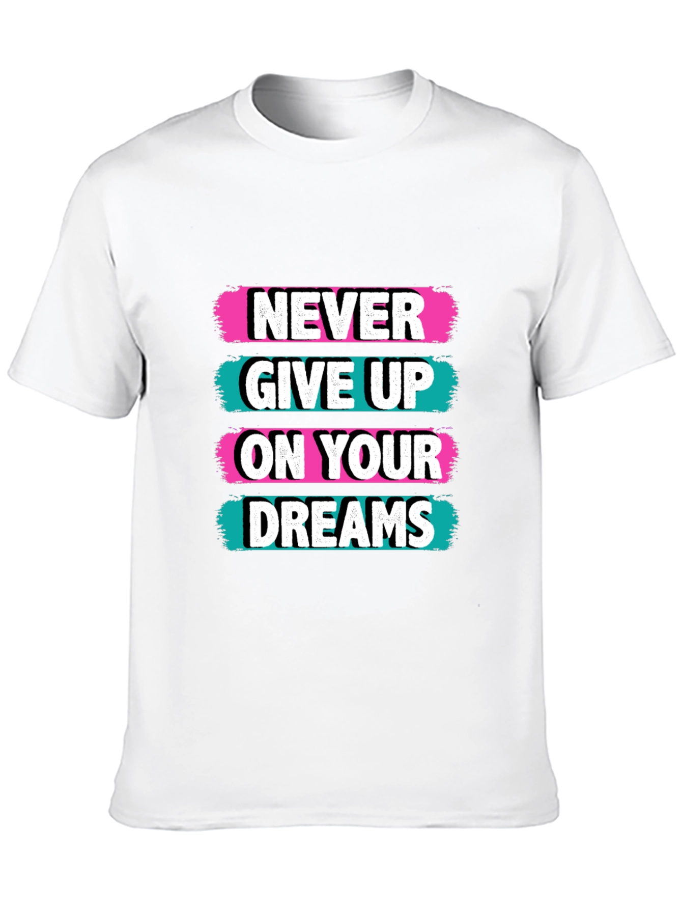 Camiseta Negra con Diseño Motivacional Never Give Up