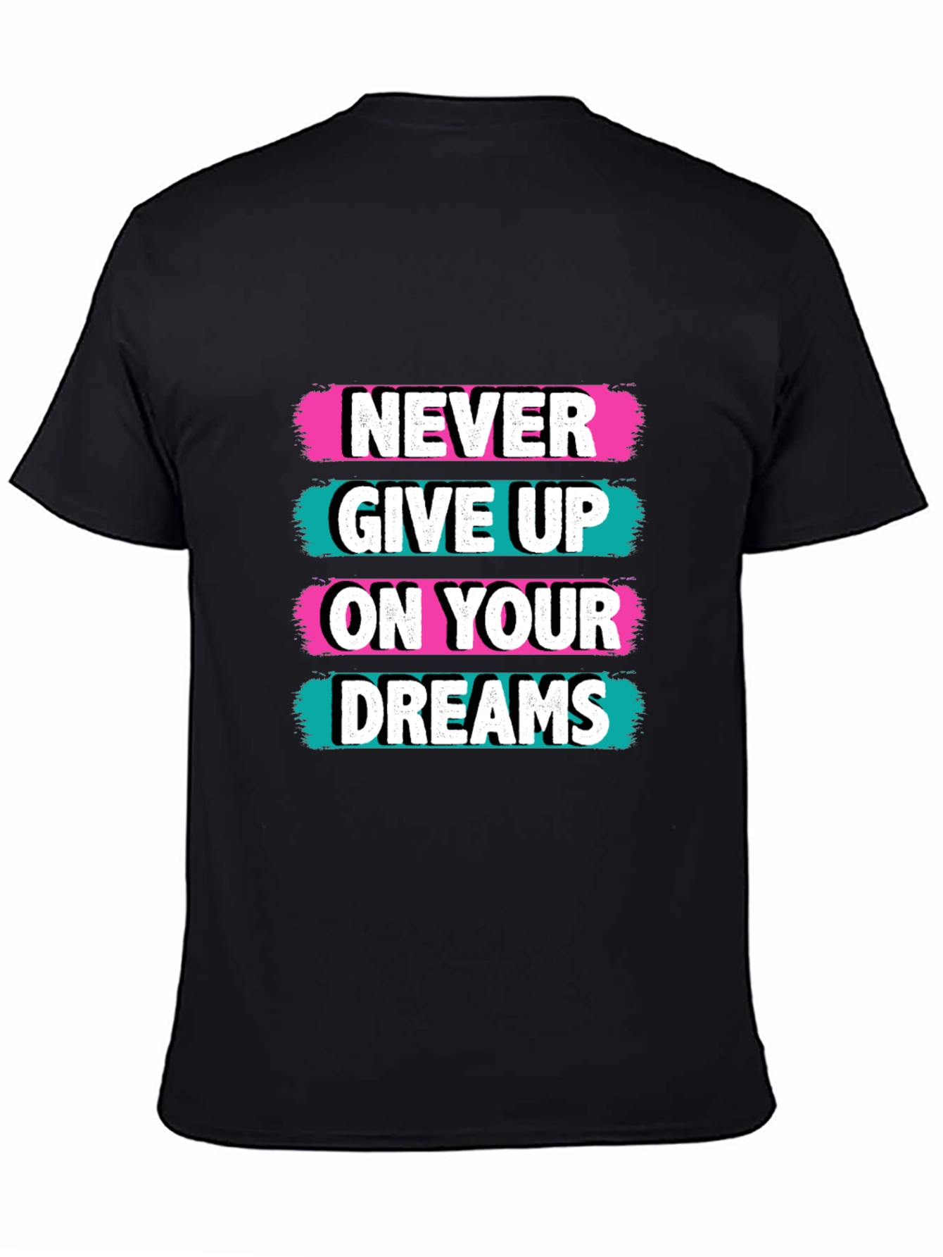 Camiseta Negra con Diseño Motivacional Never Give Up