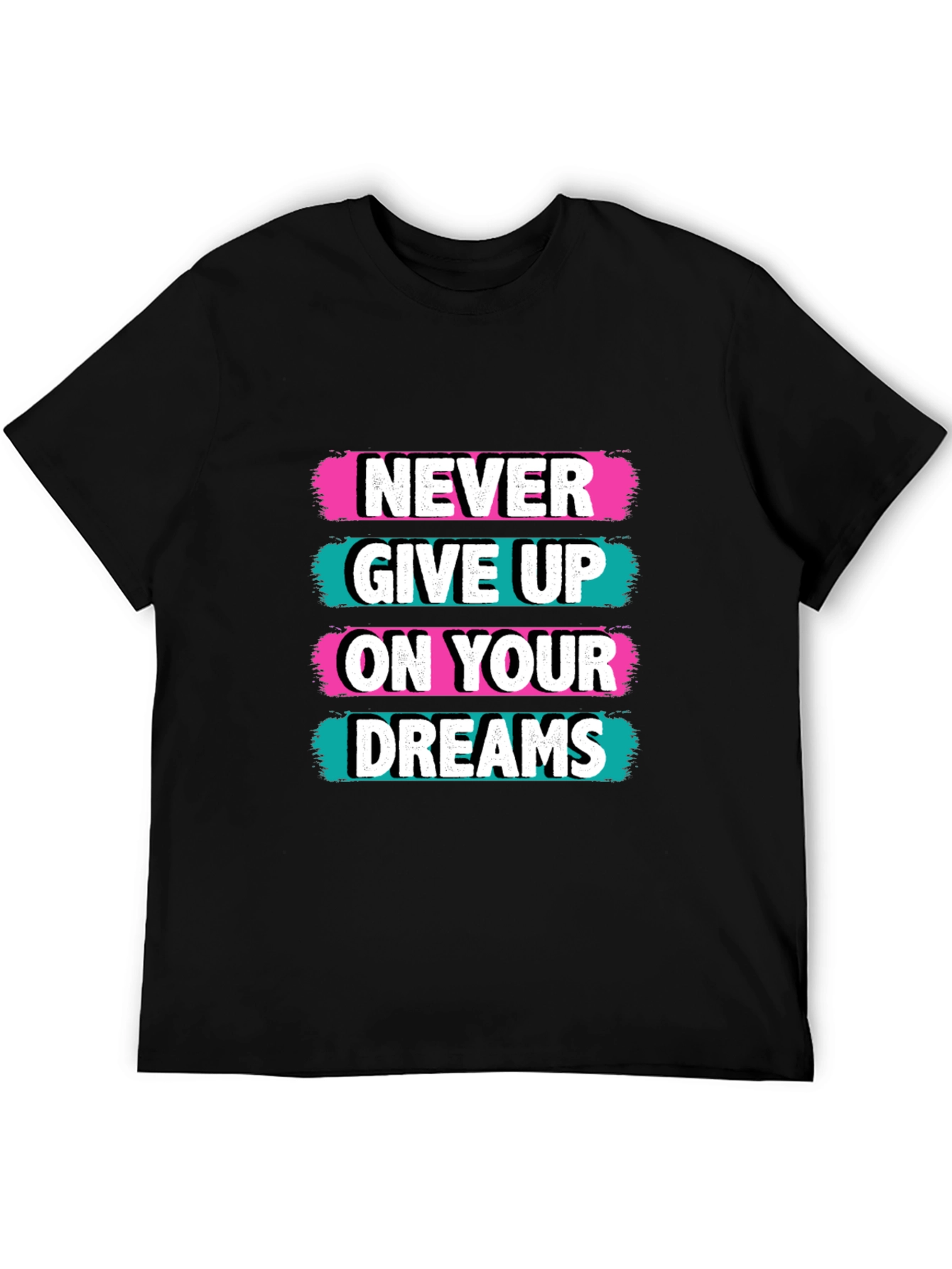Camiseta Negra con Diseño Motivacional Never Give Up