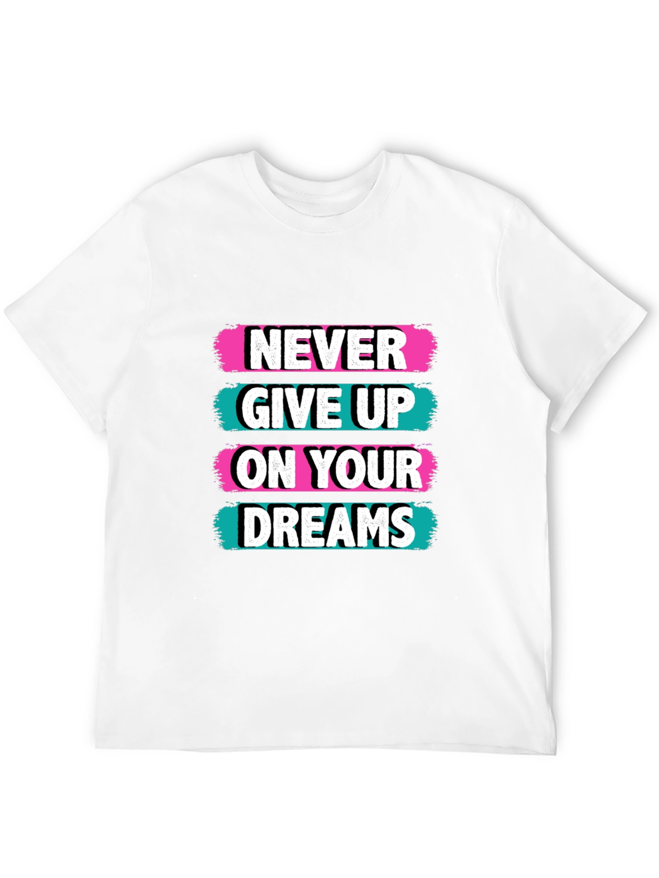 Camiseta Negra con Diseño Motivacional Never Give Up