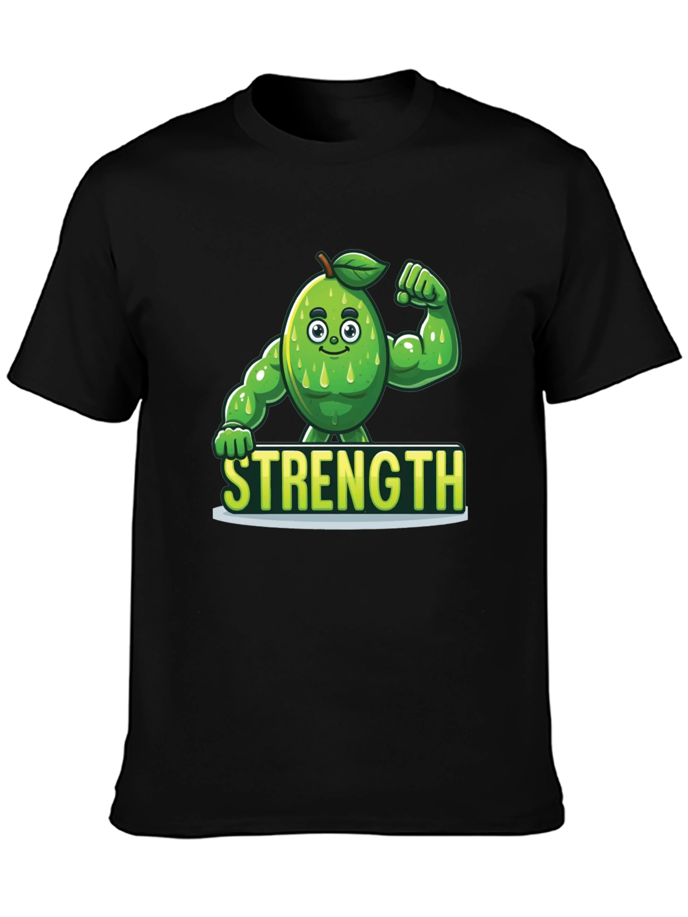 Camiseta Negra de Aguacate Musculoso - Fuerza