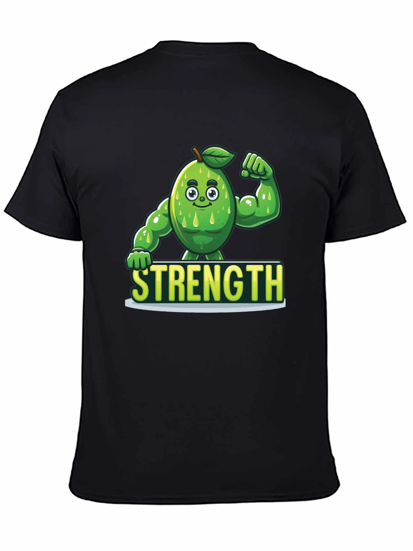 Camiseta Negra de Aguacate Musculoso - Fuerza
