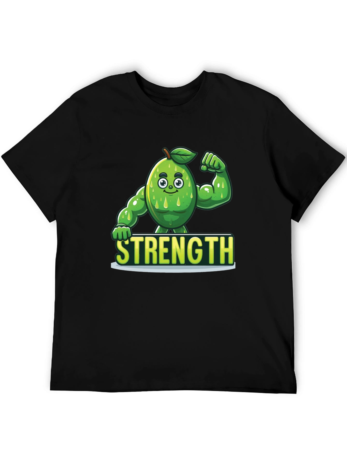 Camiseta Negra de Aguacate Musculoso - Fuerza