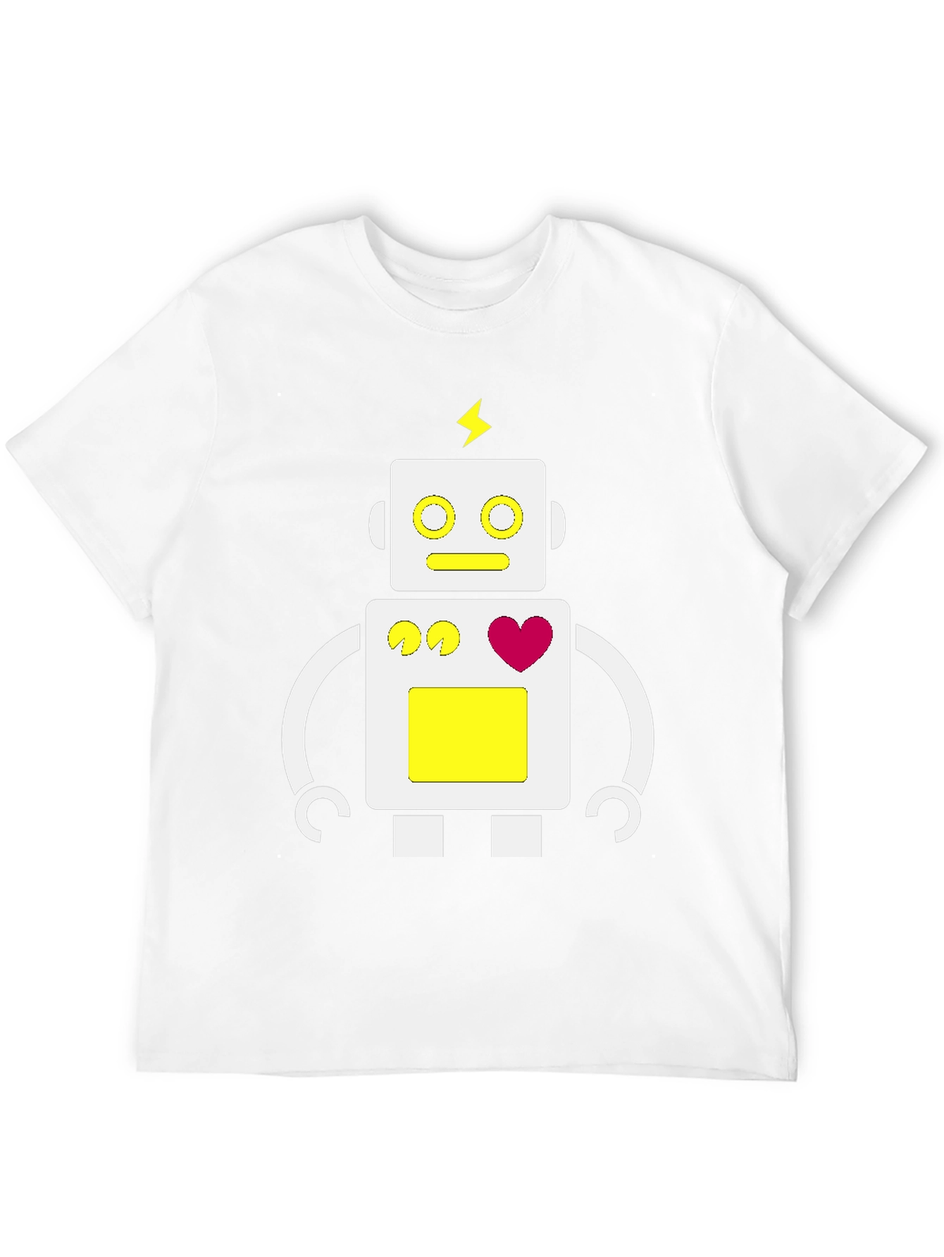 Camiseta Negra con Diseño de Robot Divertido
