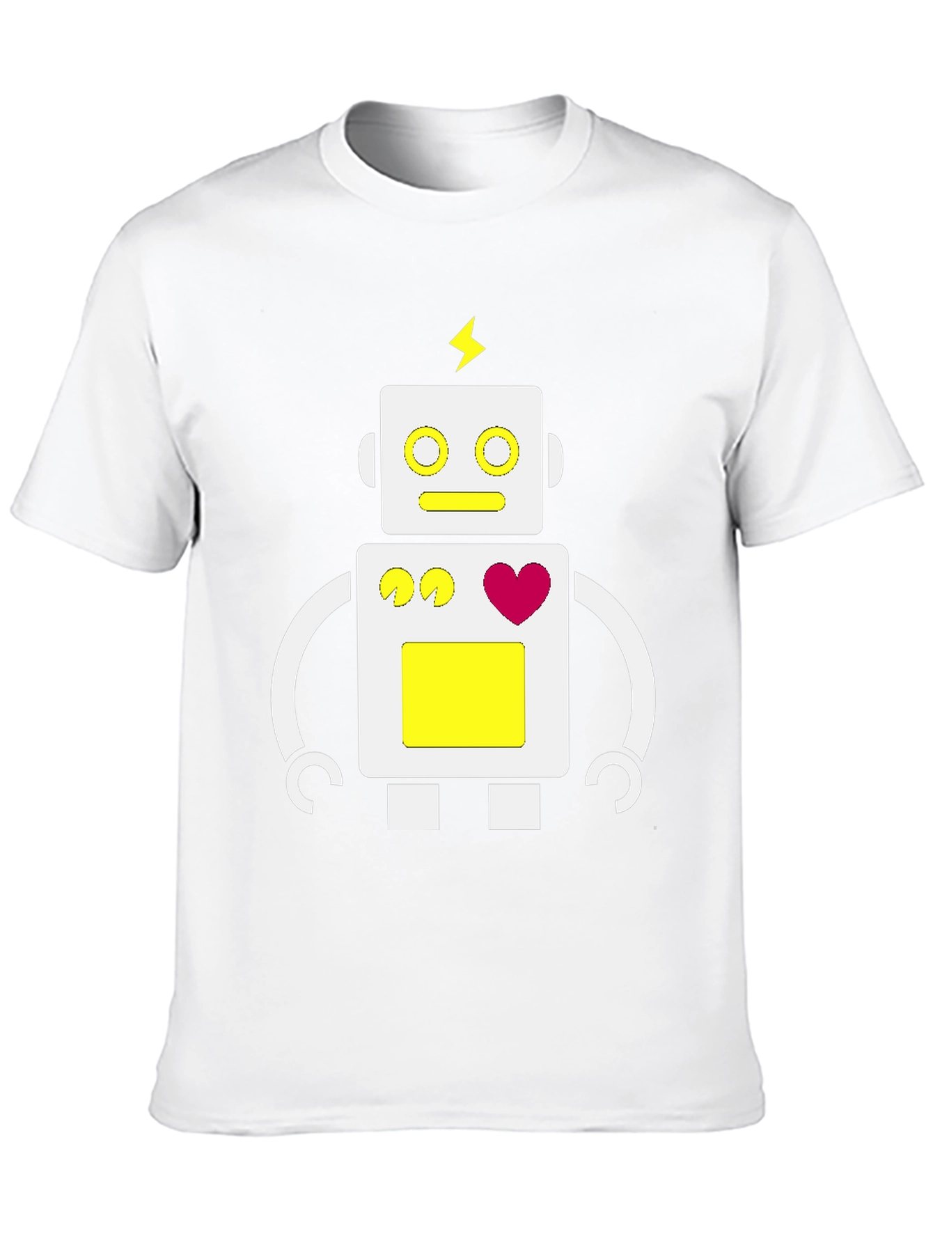 Camiseta Negra con Diseño de Robot Divertido