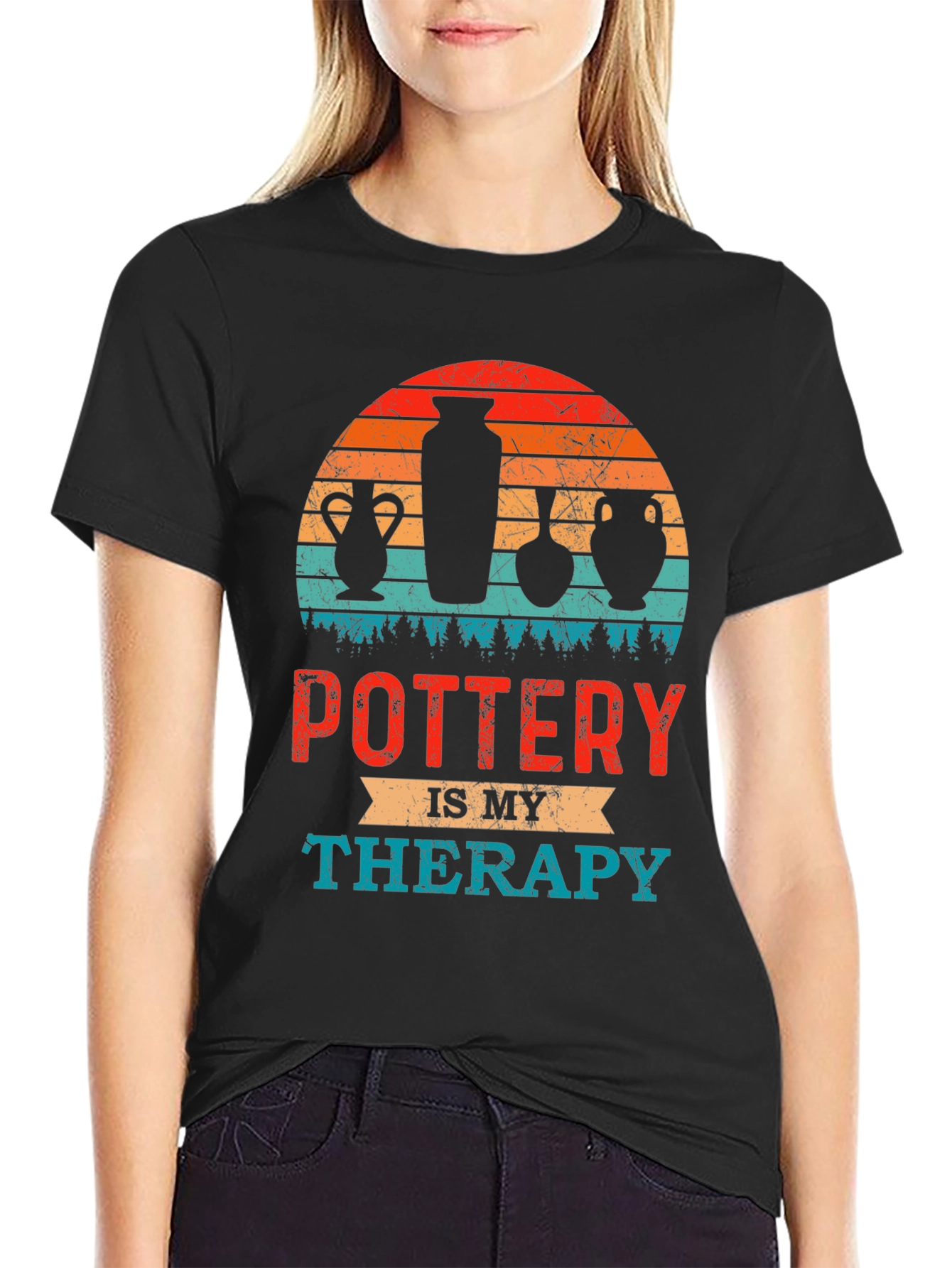 Camiseta Pottery Is My Therapy Estilo Retro