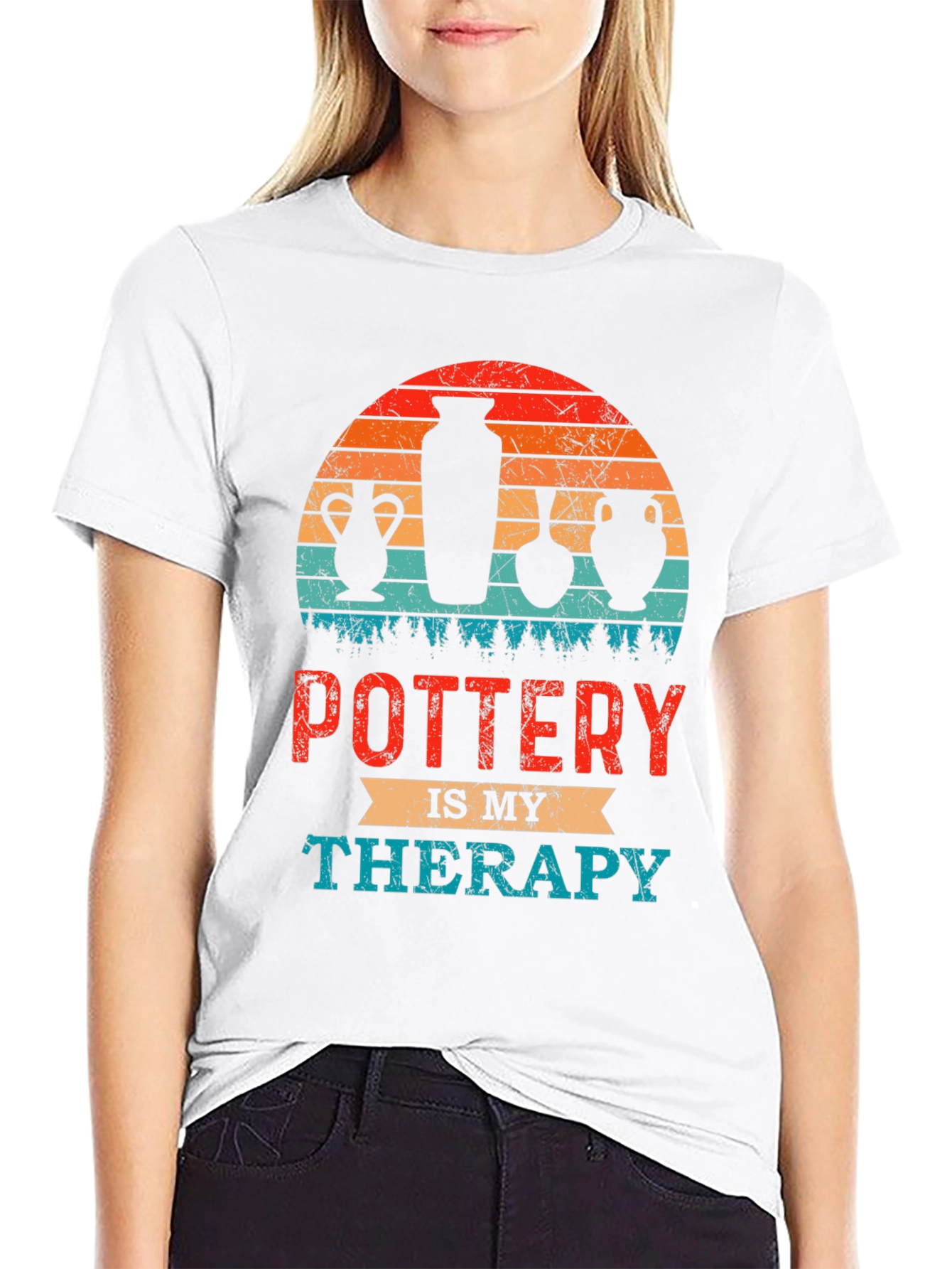 Camiseta Pottery Is My Therapy Estilo Retro
