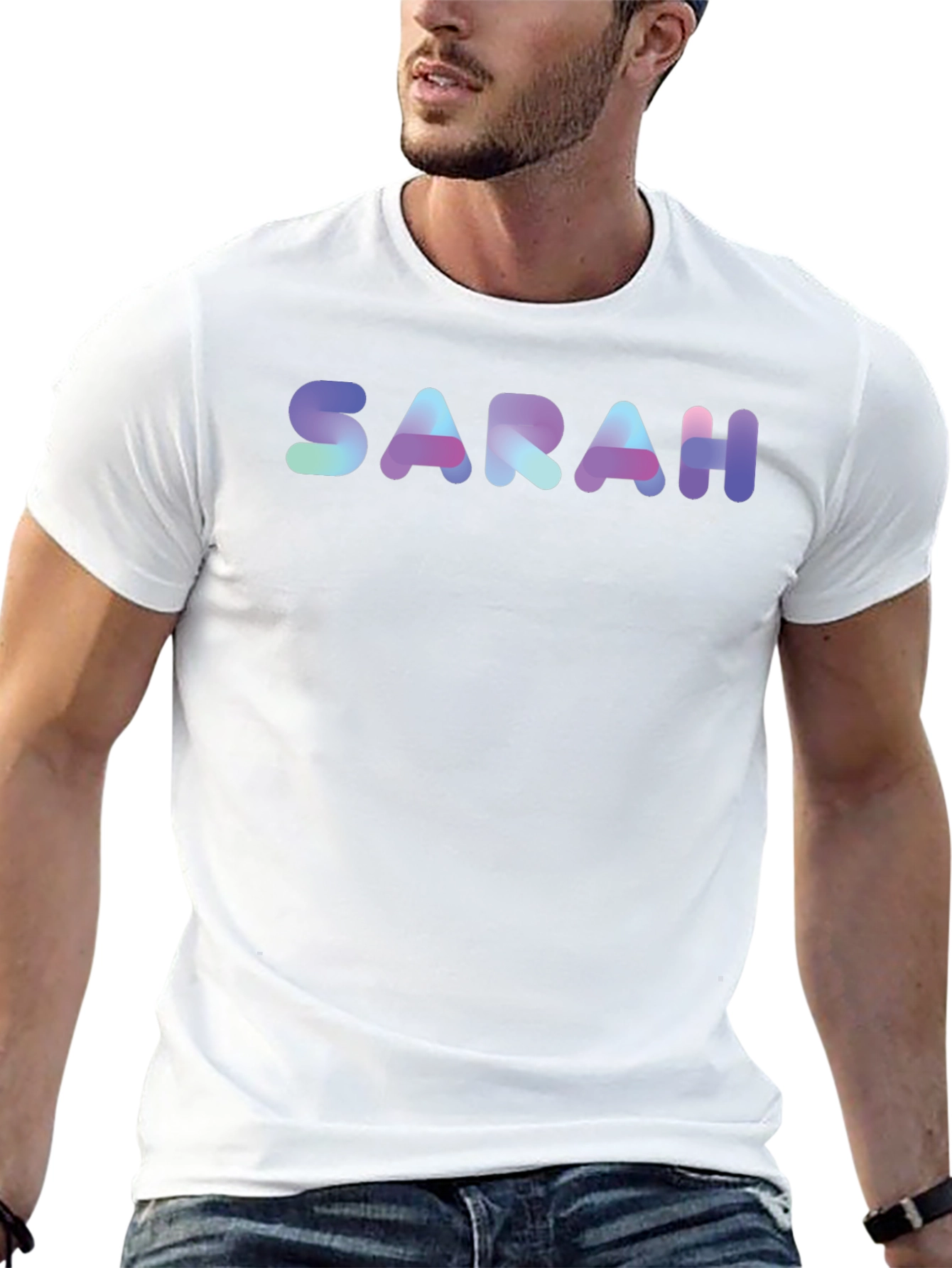 Camiseta Negra Personalizada SARAH Degradado