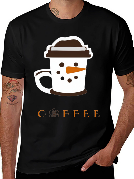 Camiseta Negra Coffee Snowman