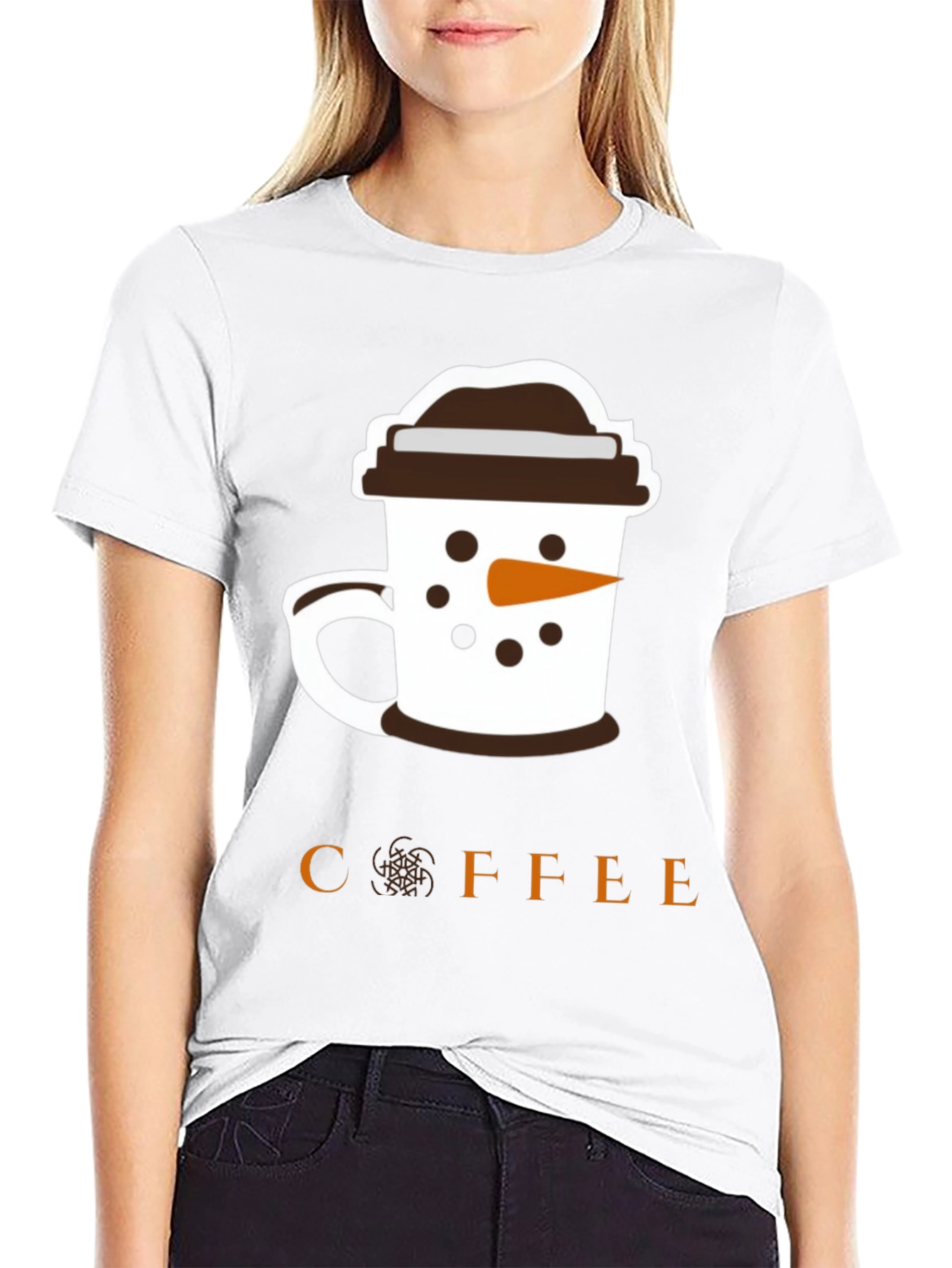 Camiseta Negra Coffee Snowman