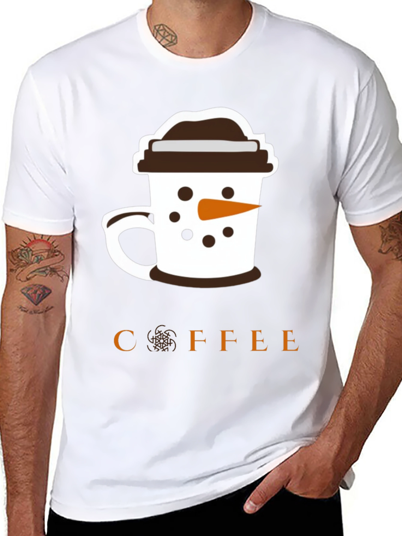 Camiseta Negra Coffee Snowman