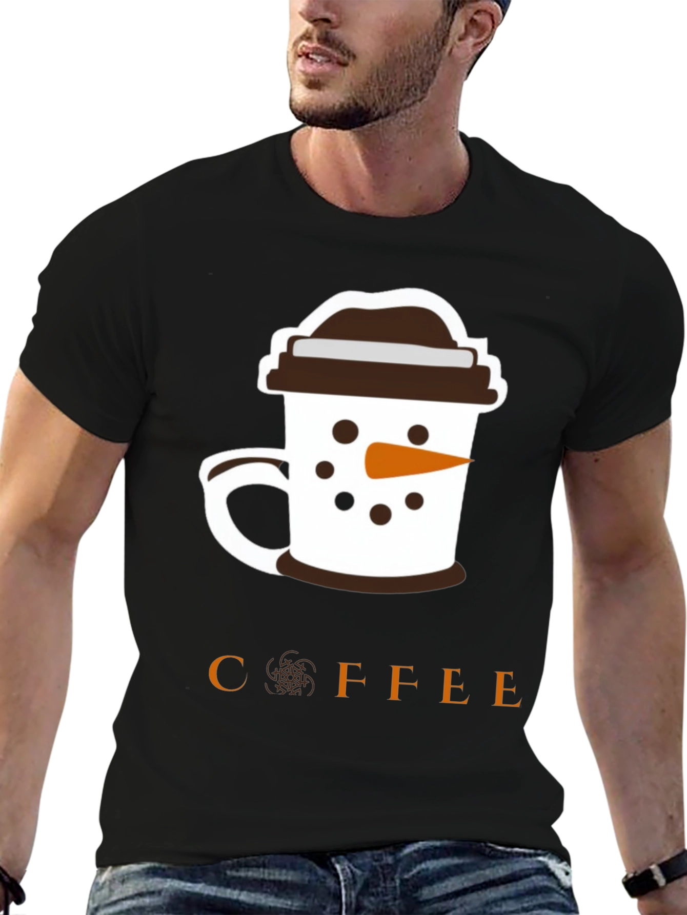 Camiseta Negra Coffee Snowman