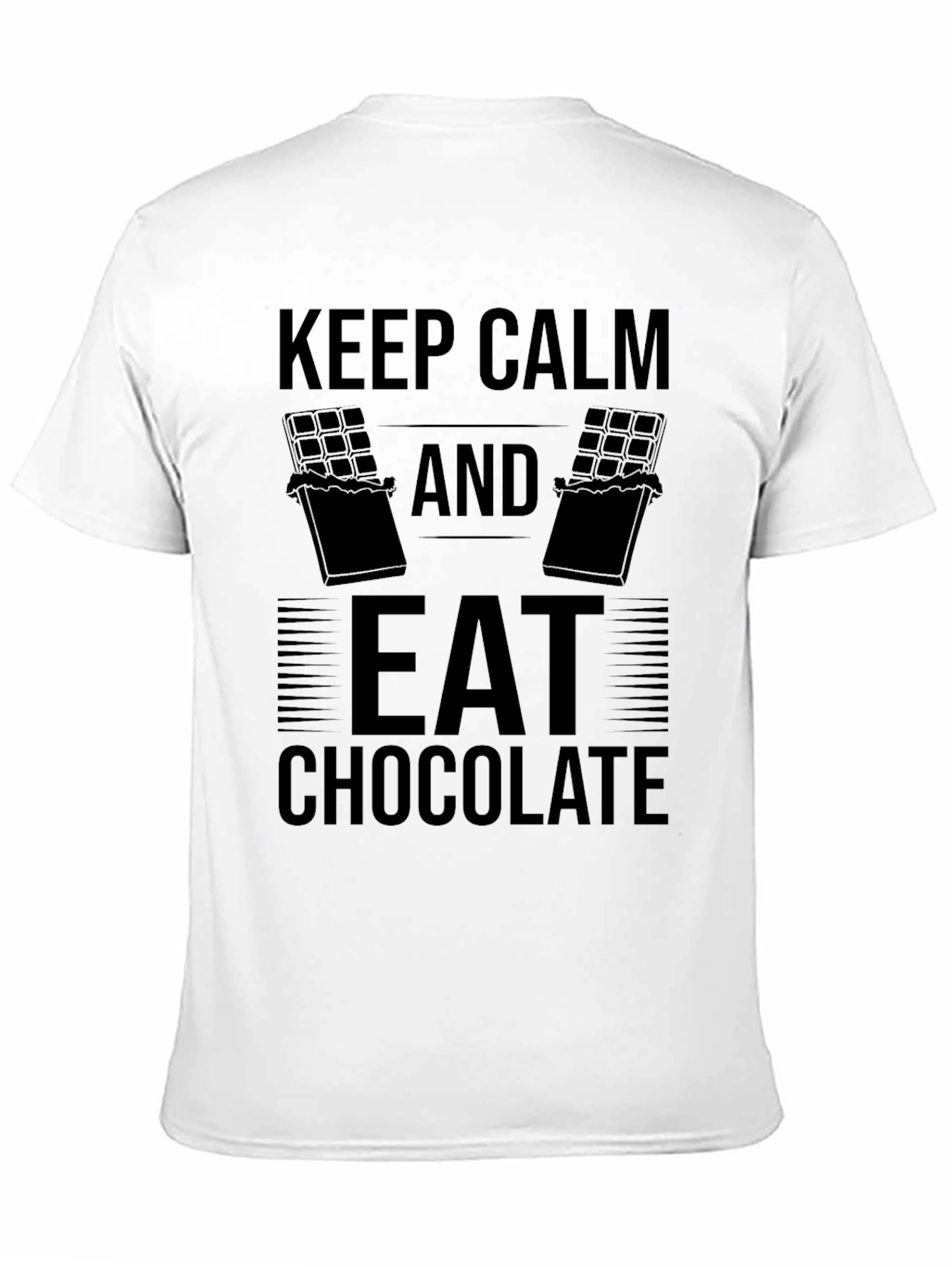 Camiseta Negra: Keep Calm and Eat Chocolate