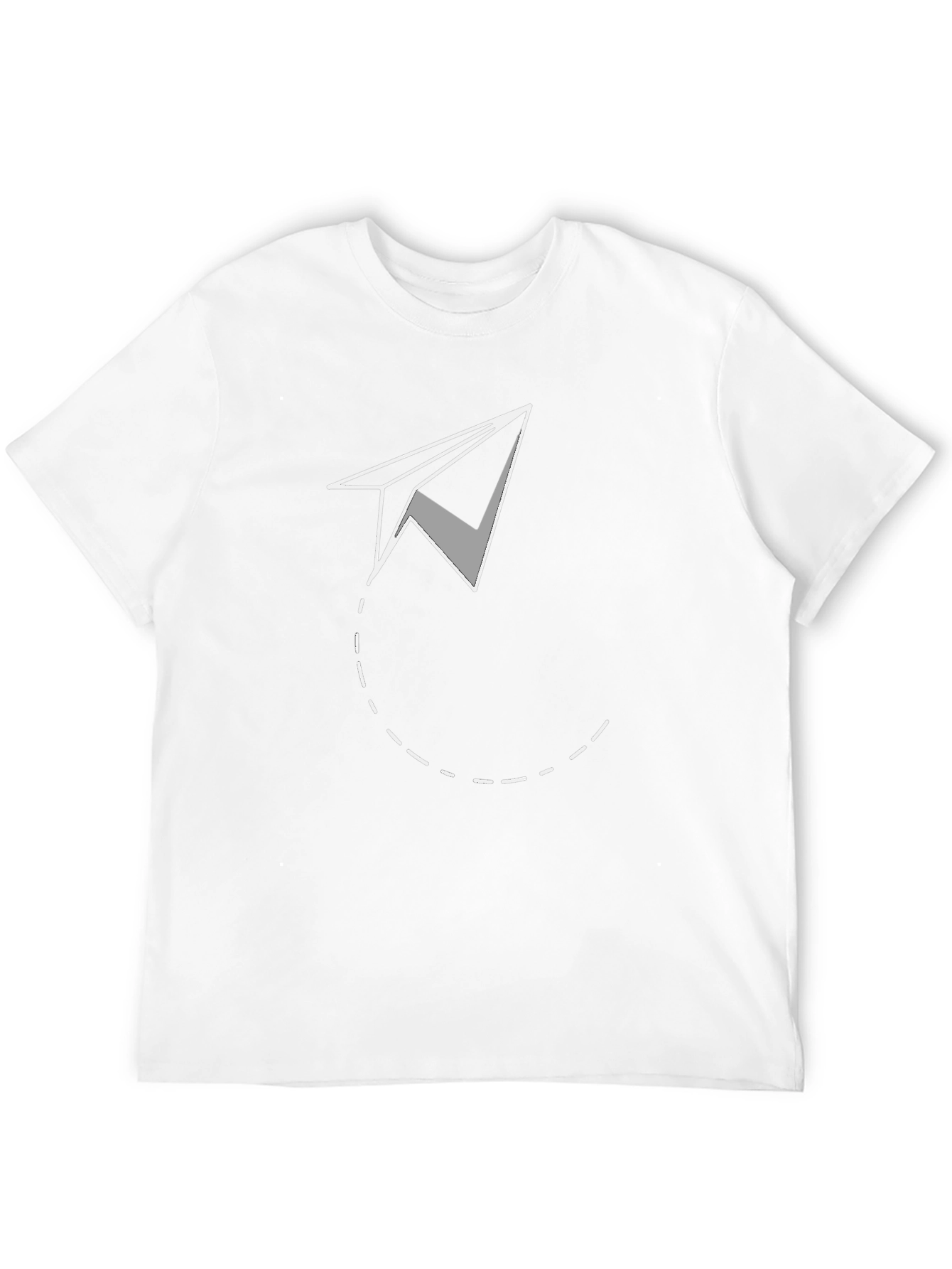 Camiseta Negra con Avión de Papel - Estilo Casual