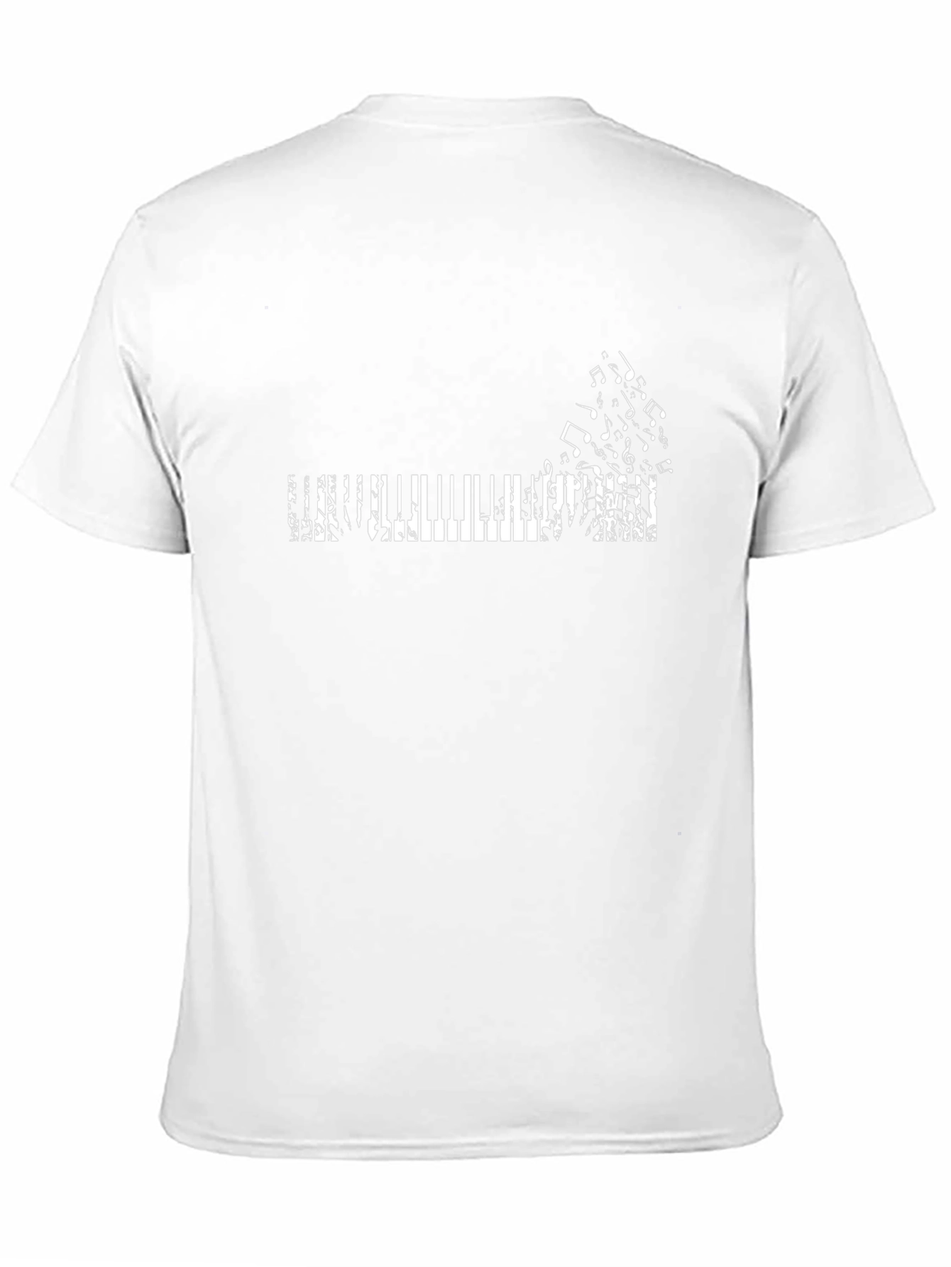 Camiseta Negra Estampado Teclas de Piano Música