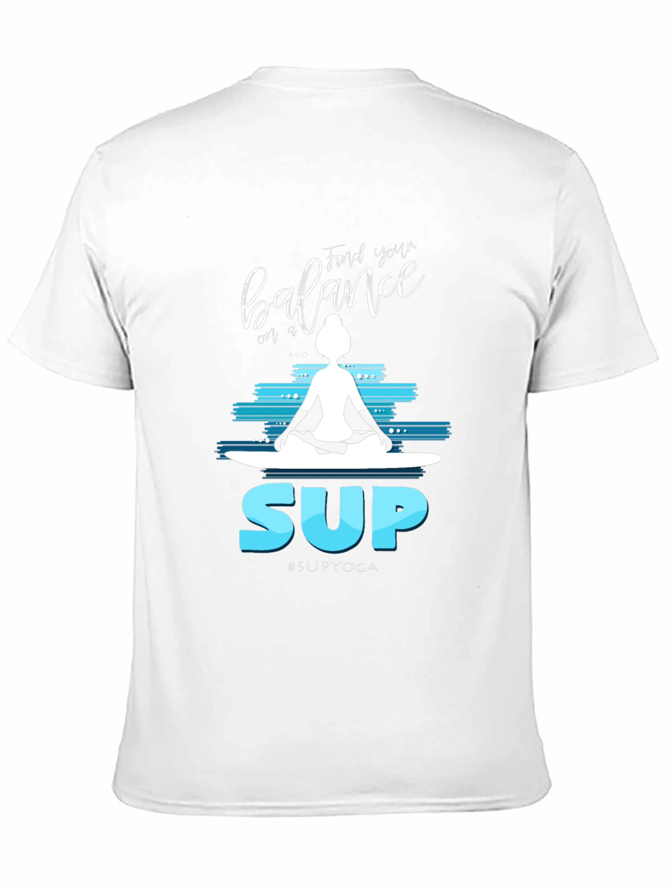 Camiseta Negra Estampada Yoga SUP para Hombre