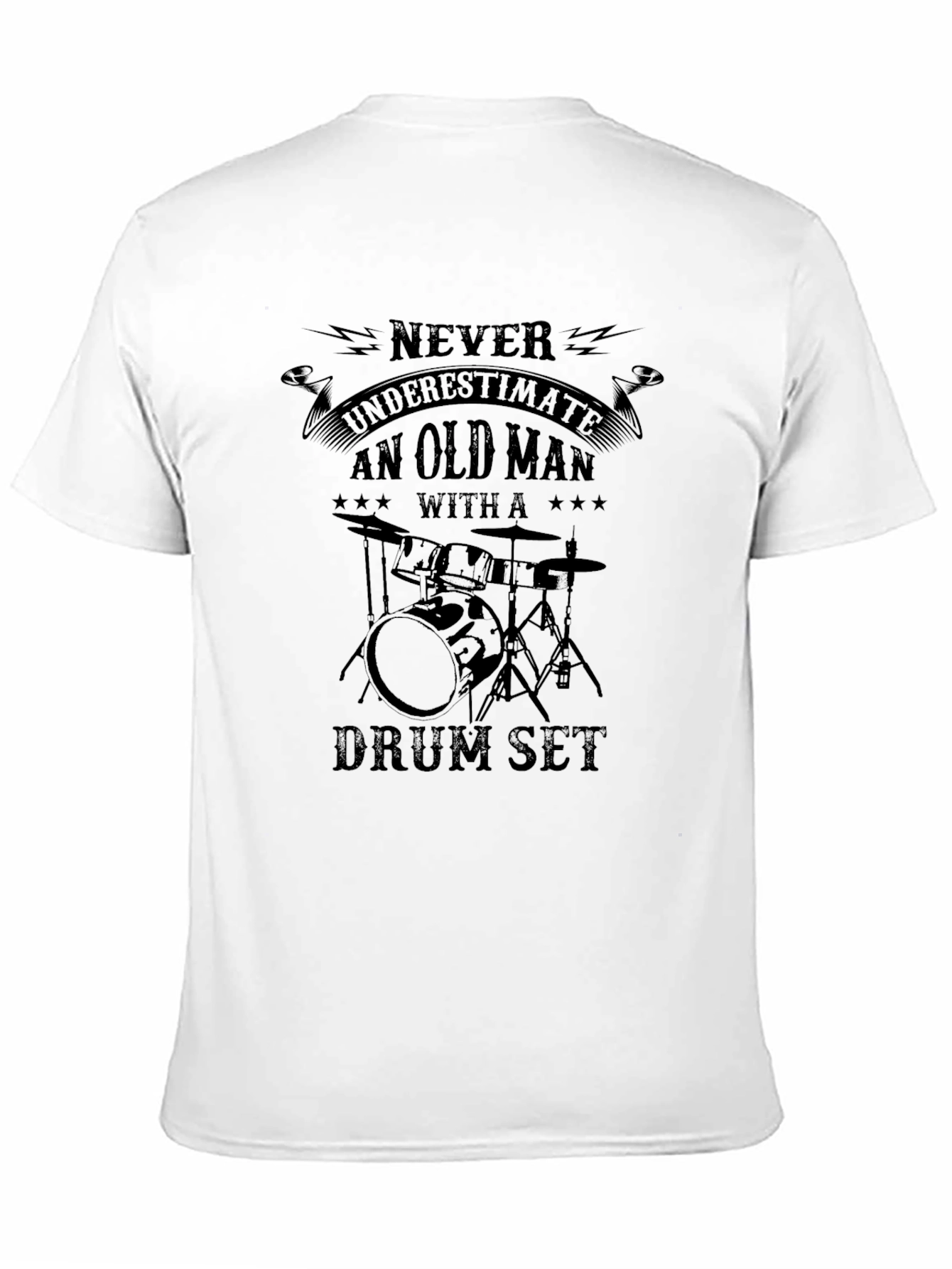 Camiseta Negra: Nunca Subestimes a un Baterista