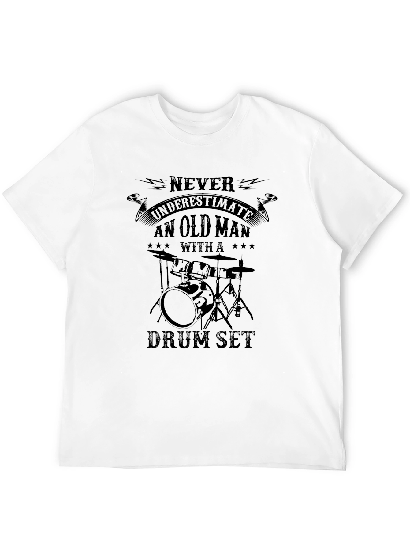 Camiseta Negra: Nunca Subestimes a un Baterista