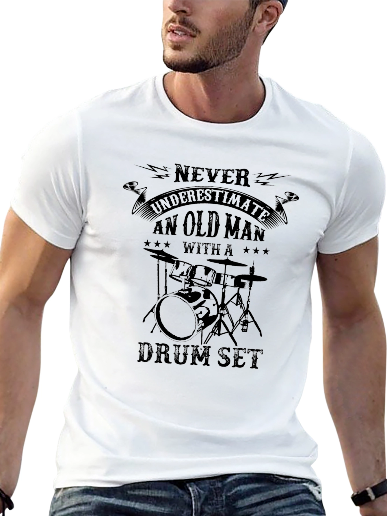 Camiseta Negra: Nunca Subestimes a un Baterista