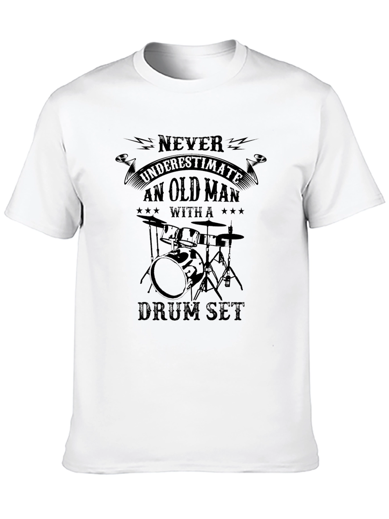 Camiseta Negra: Nunca Subestimes a un Baterista