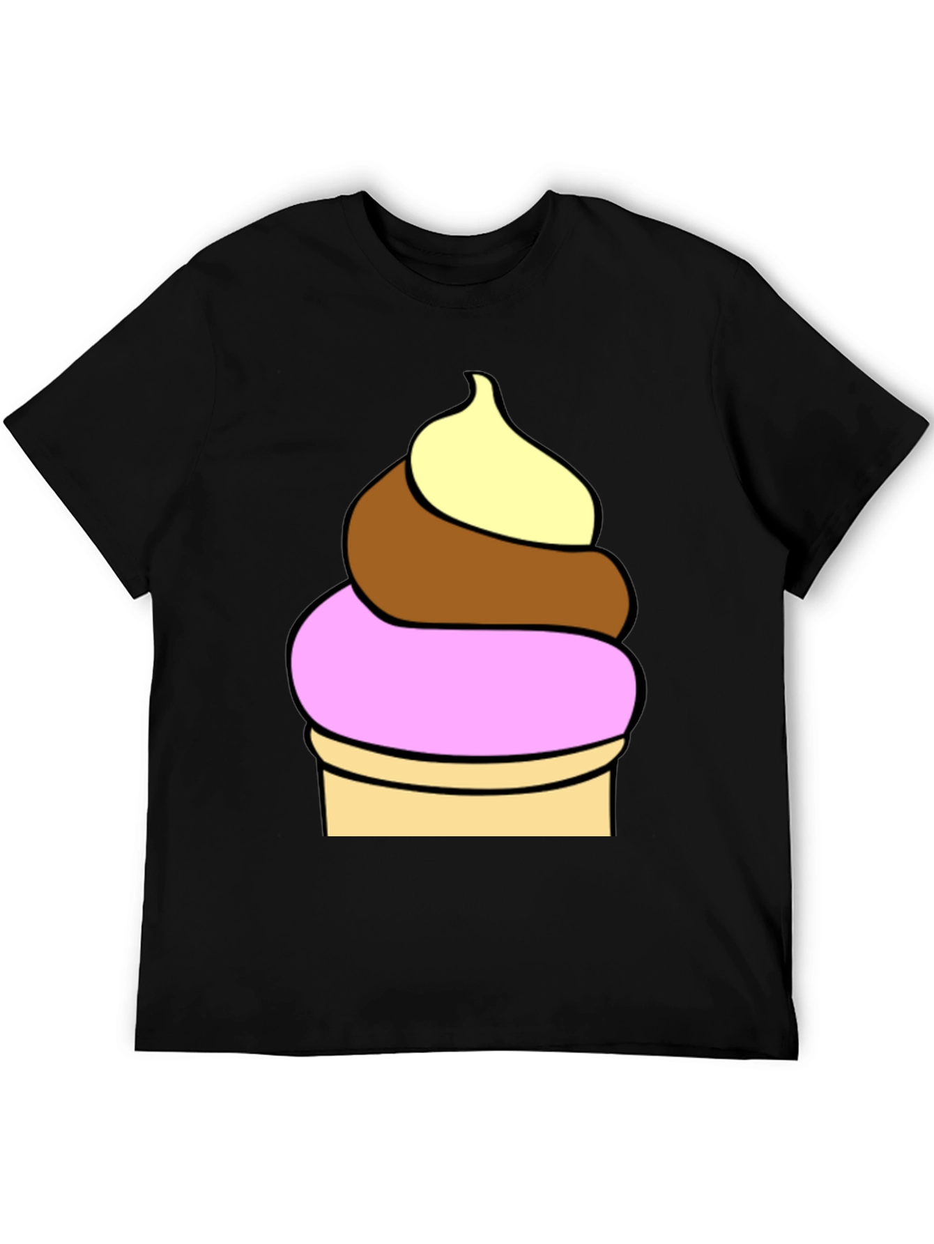 Camiseta Negra con Diseño de Helado