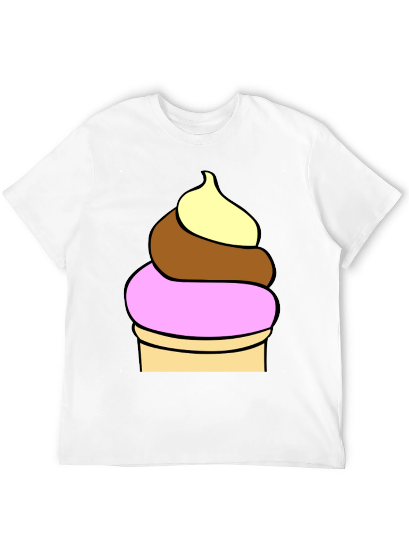 Camiseta Negra con Diseño de Helado