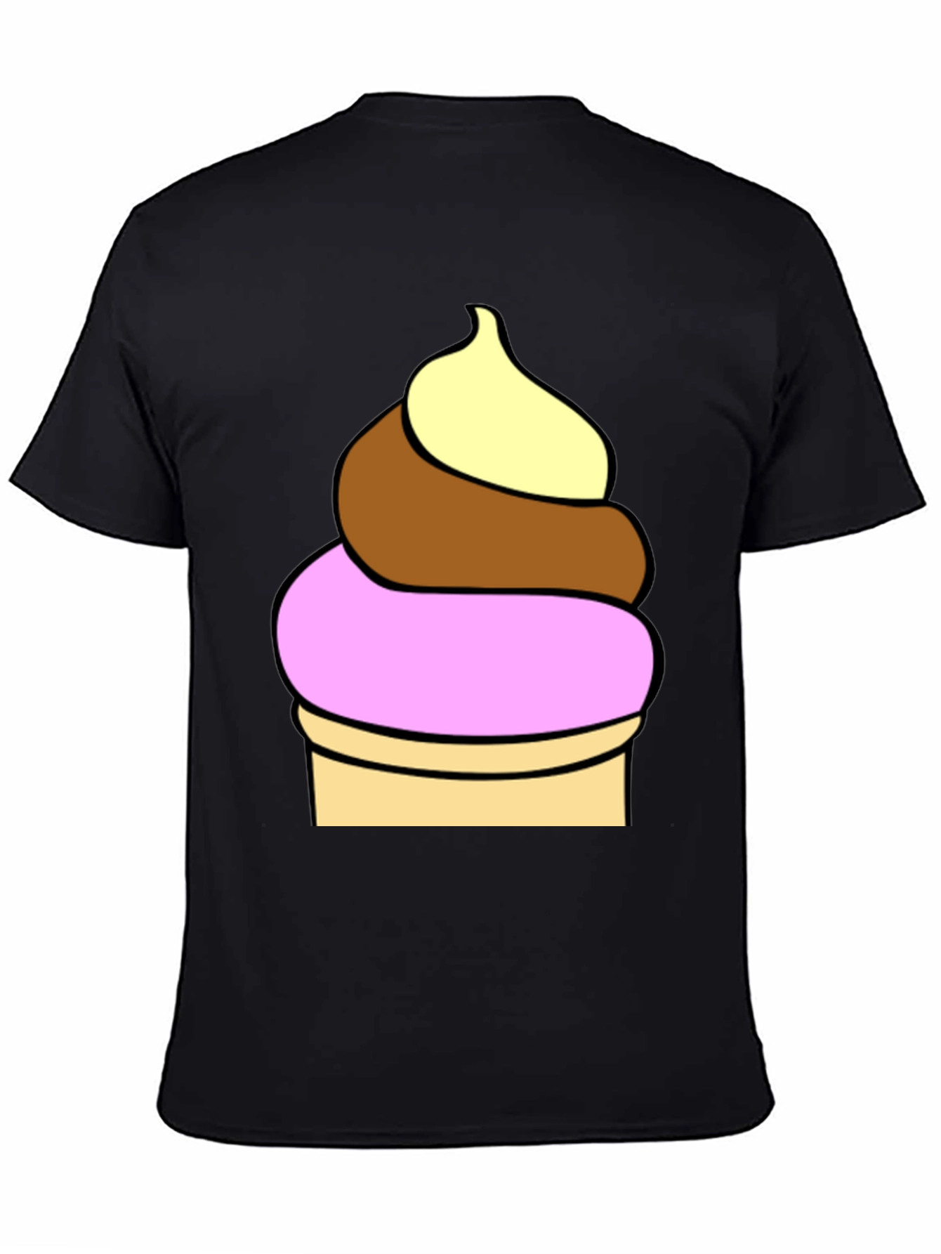 Camiseta Negra con Diseño de Helado