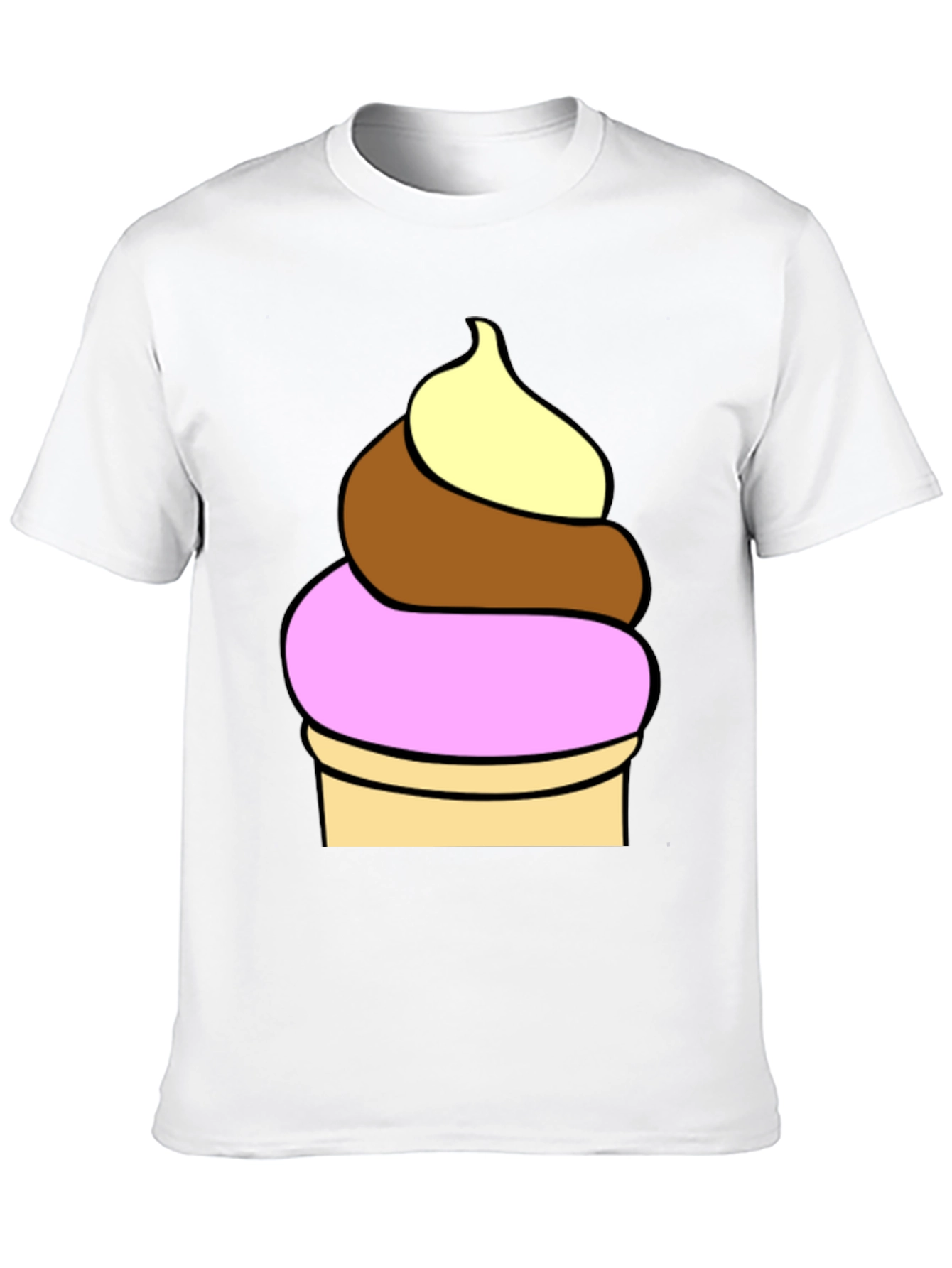 Camiseta Negra con Diseño de Helado