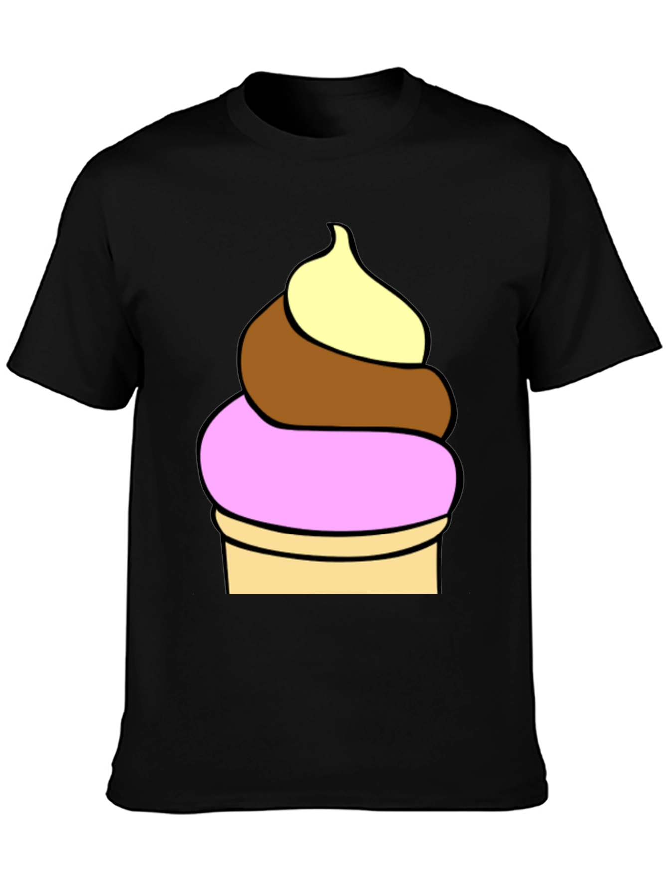 Camiseta Negra con Diseño de Helado