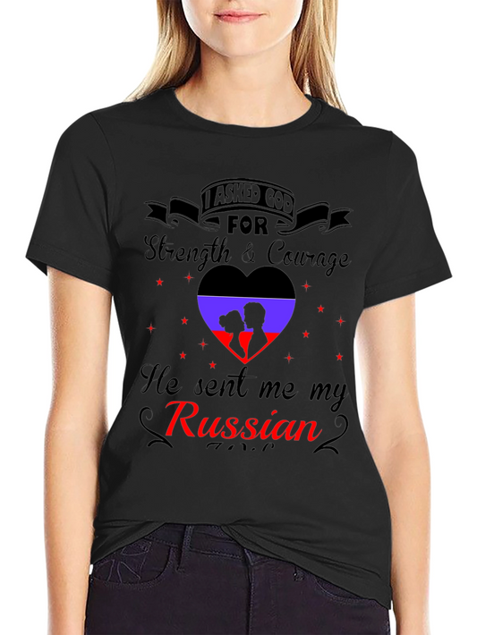Camiseta Negra con Diseño Romántico Ruso