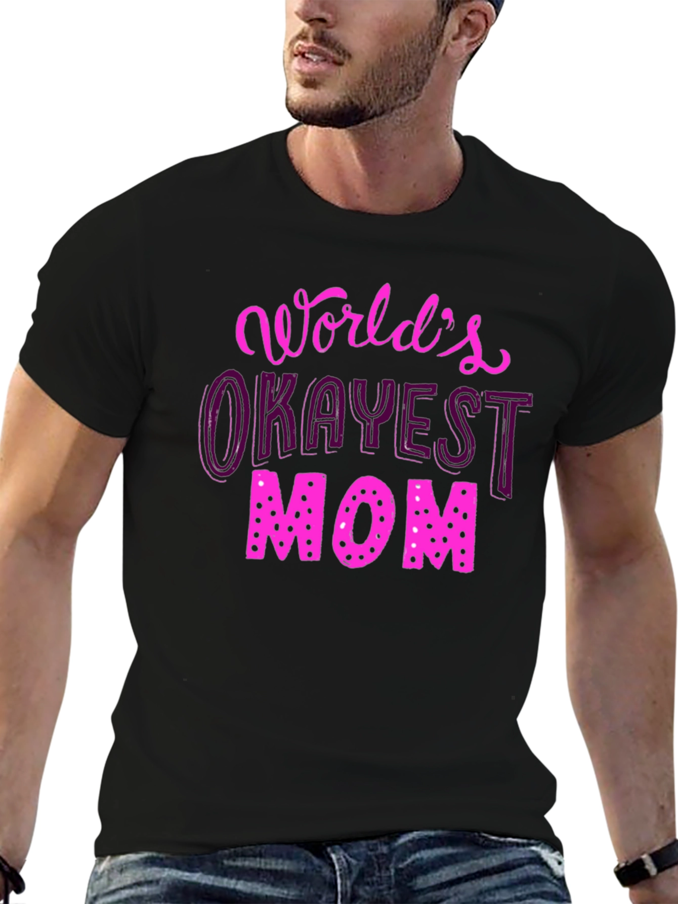 Camiseta Negra Okayest Mom para Mamás