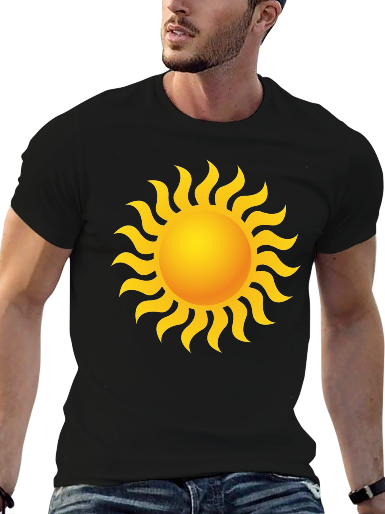 Camiseta Negra con Sol Brillante