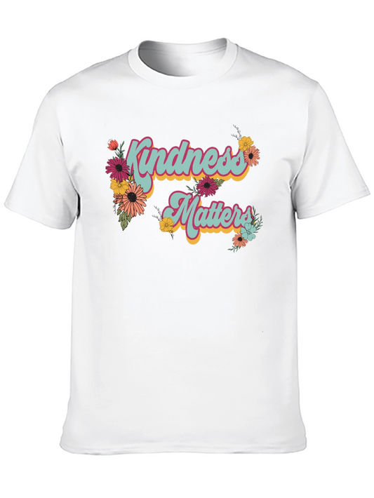Camiseta Negra Kindness Matters con Flores