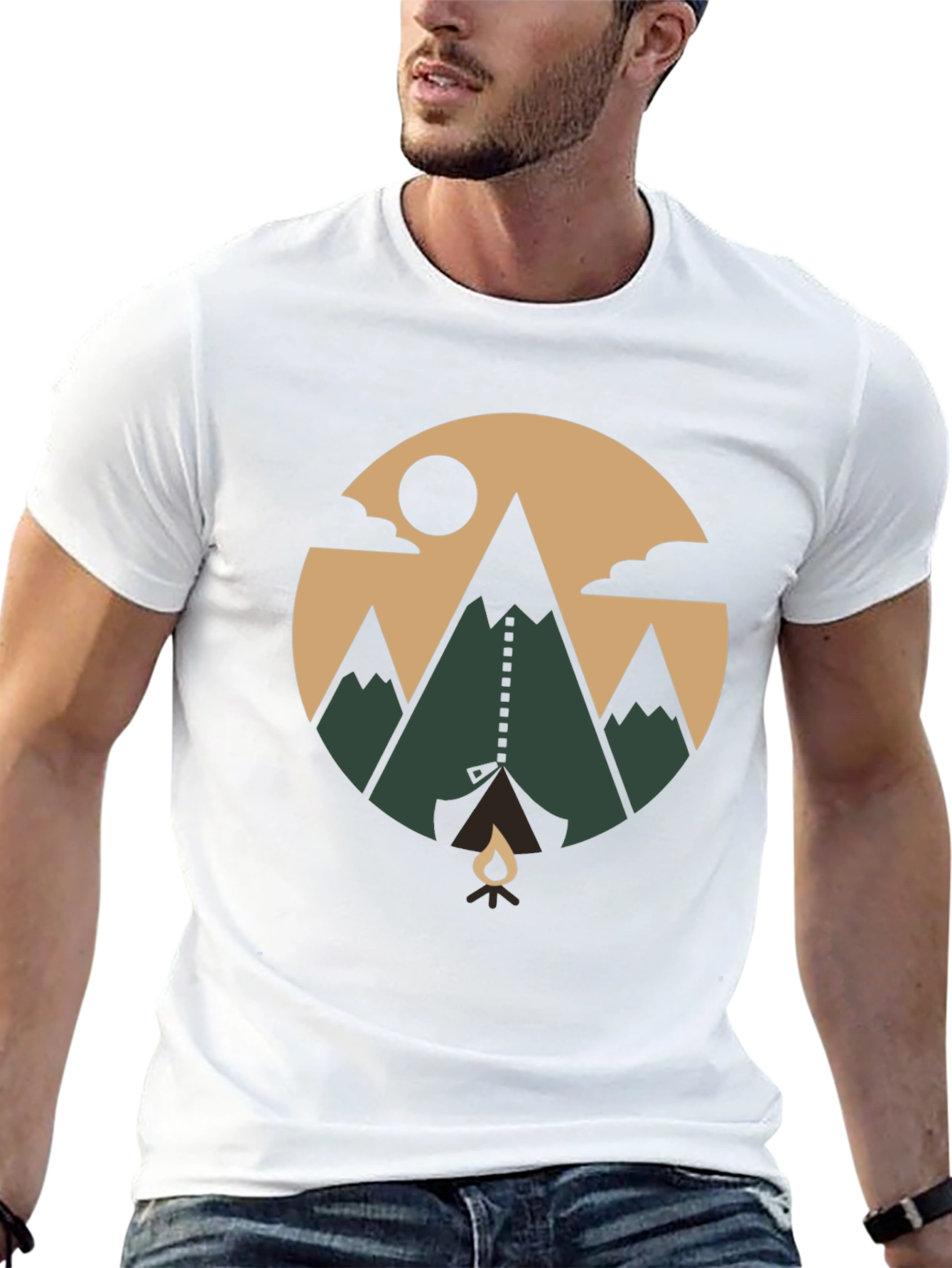 Camiseta de Montaña Estampada