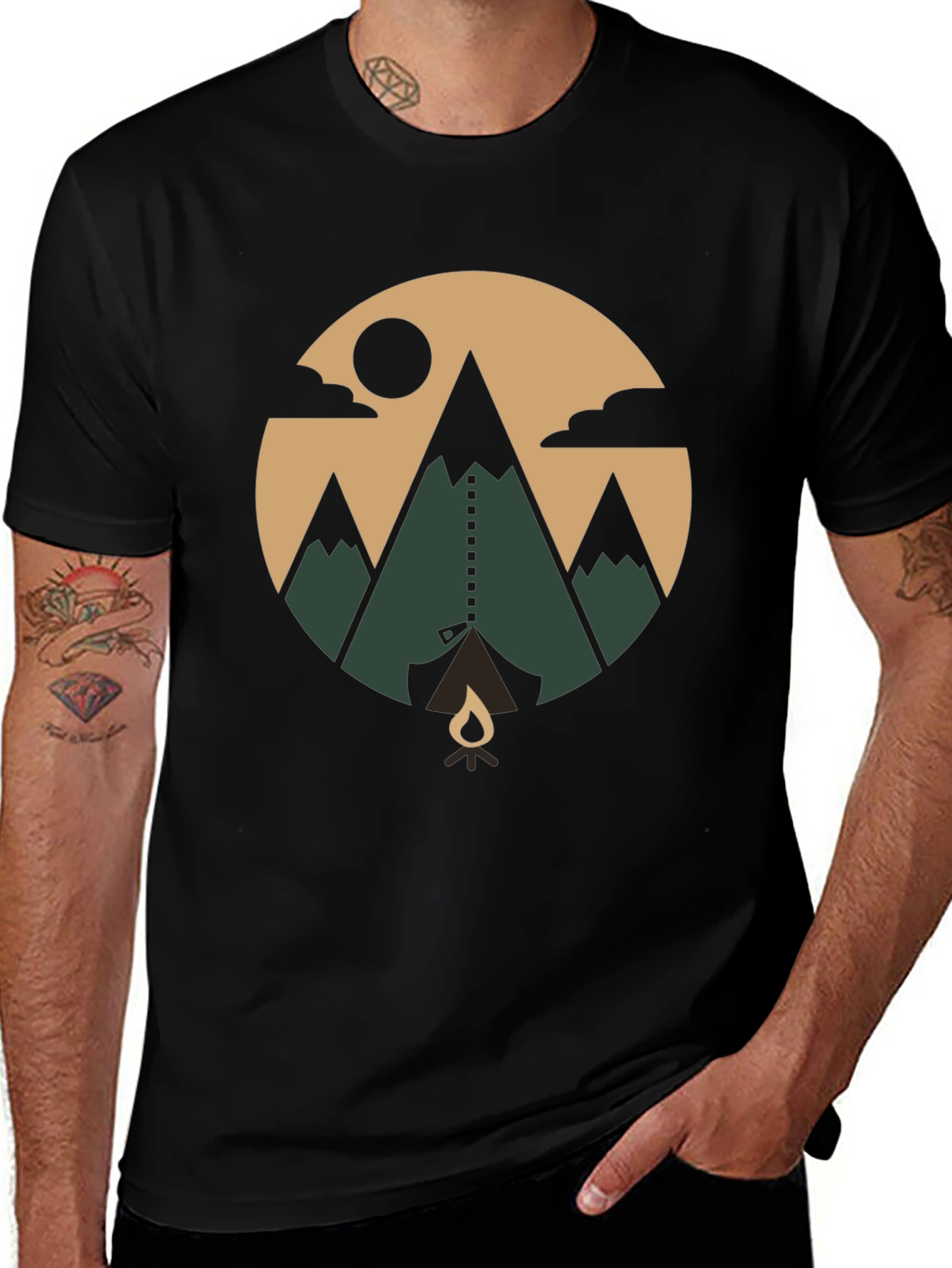 Camiseta de Montaña Estampada
