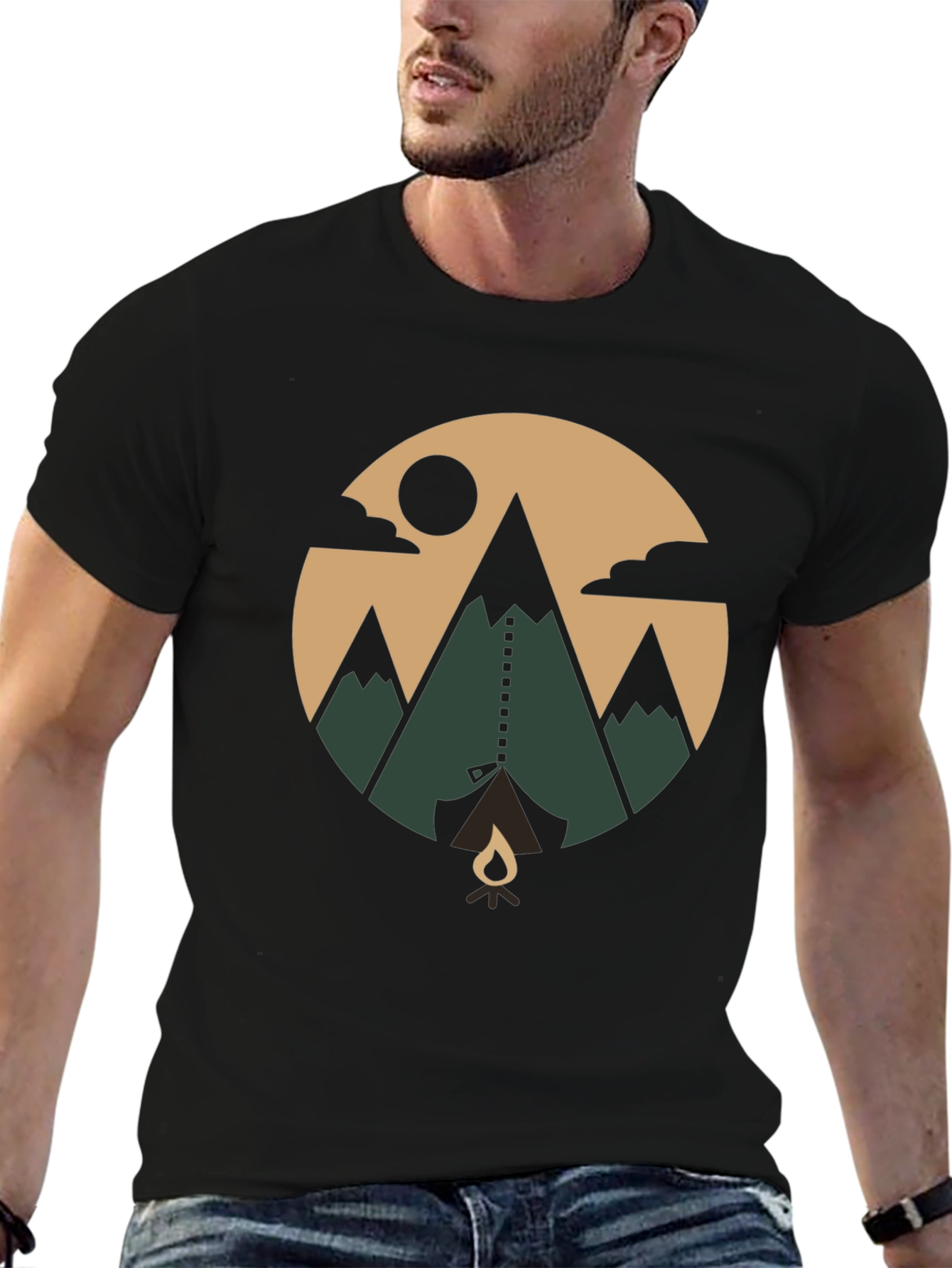 Camiseta de Montaña Estampada