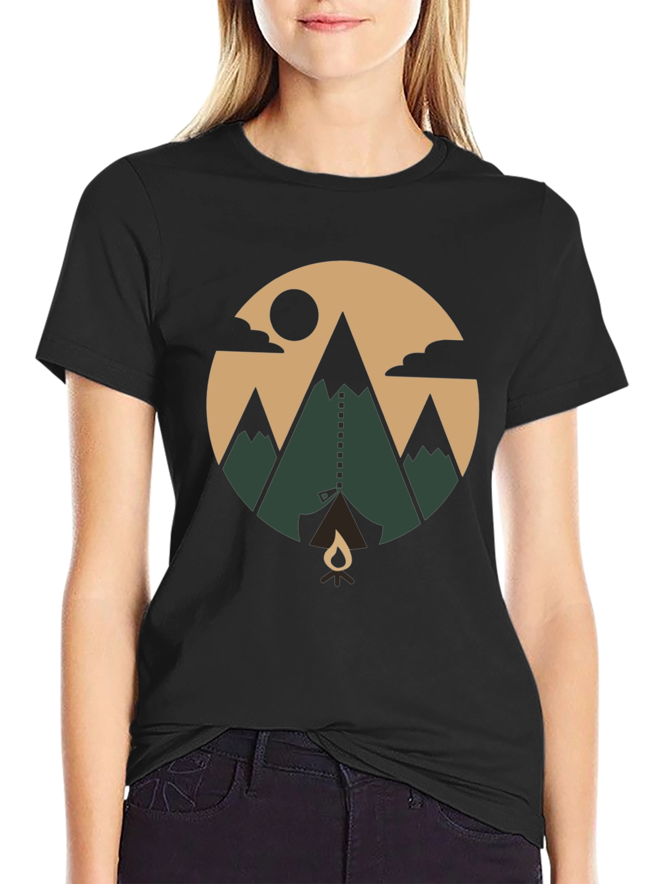 Camiseta de Montaña Estampada