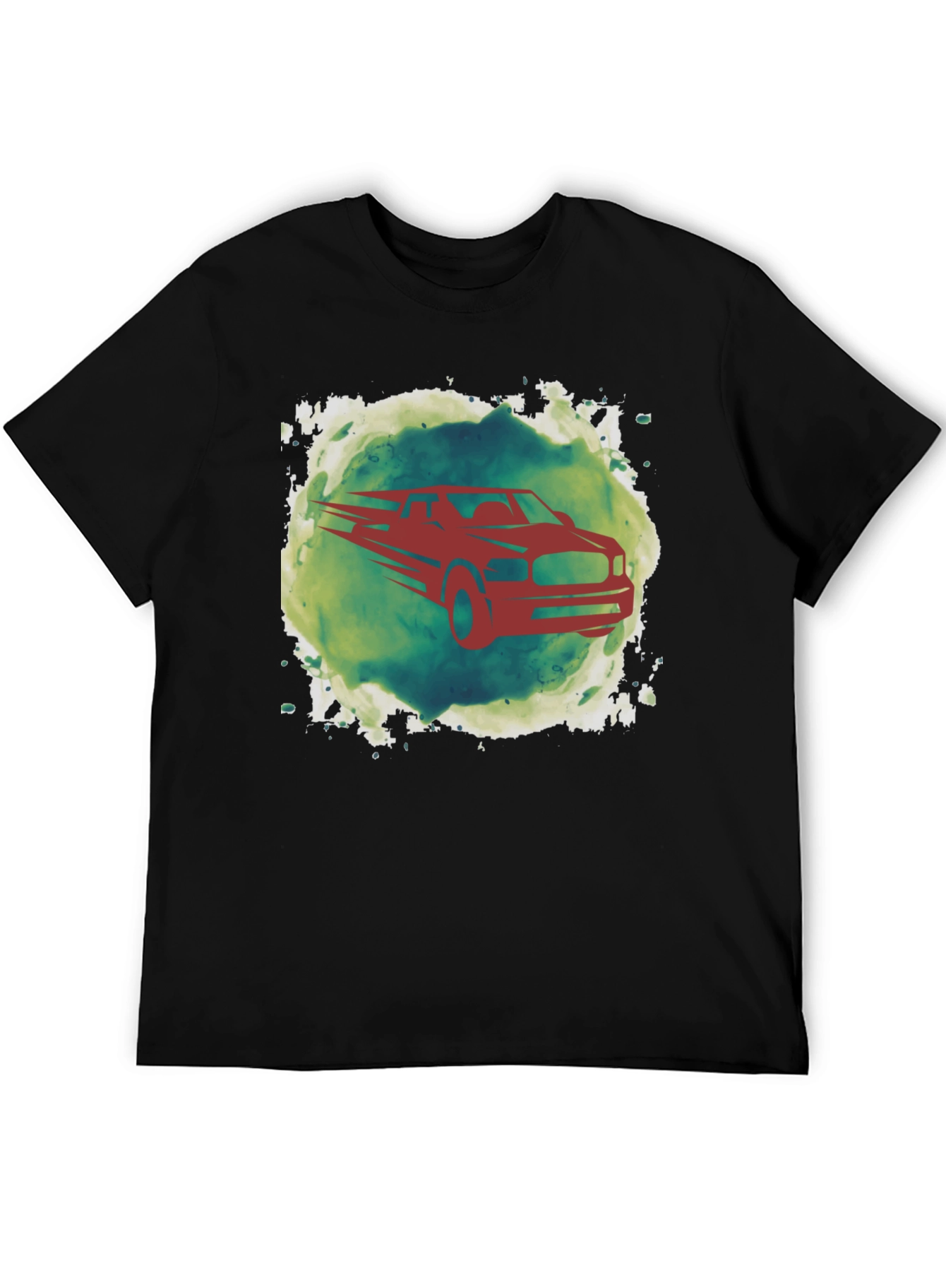 Camiseta Negra con Diseño de Camioneta Roja