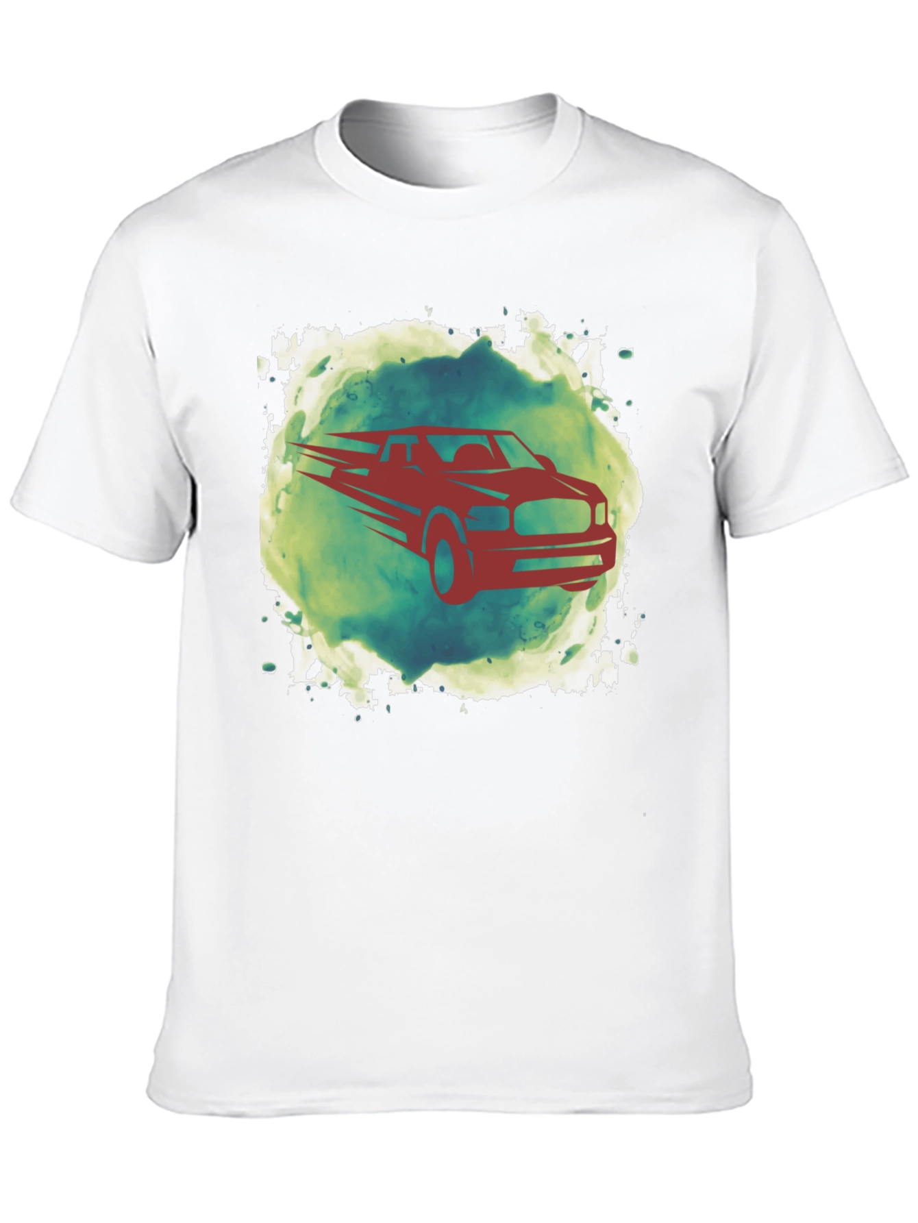 Camiseta Negra con Diseño de Camioneta Roja